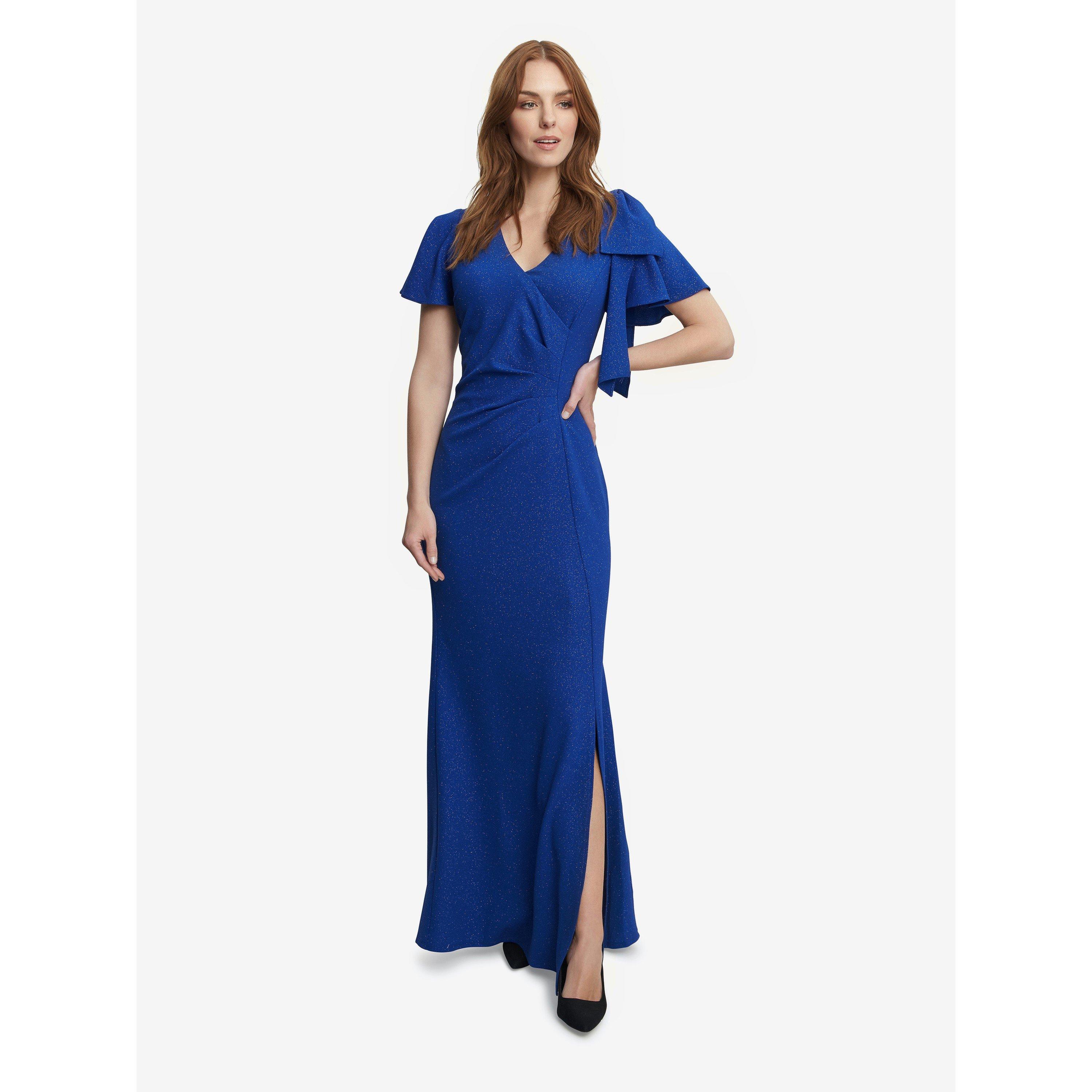 Cobalt - Gina Bacconi - Deidre Metallic Maxi Dress With V-Neck - 3