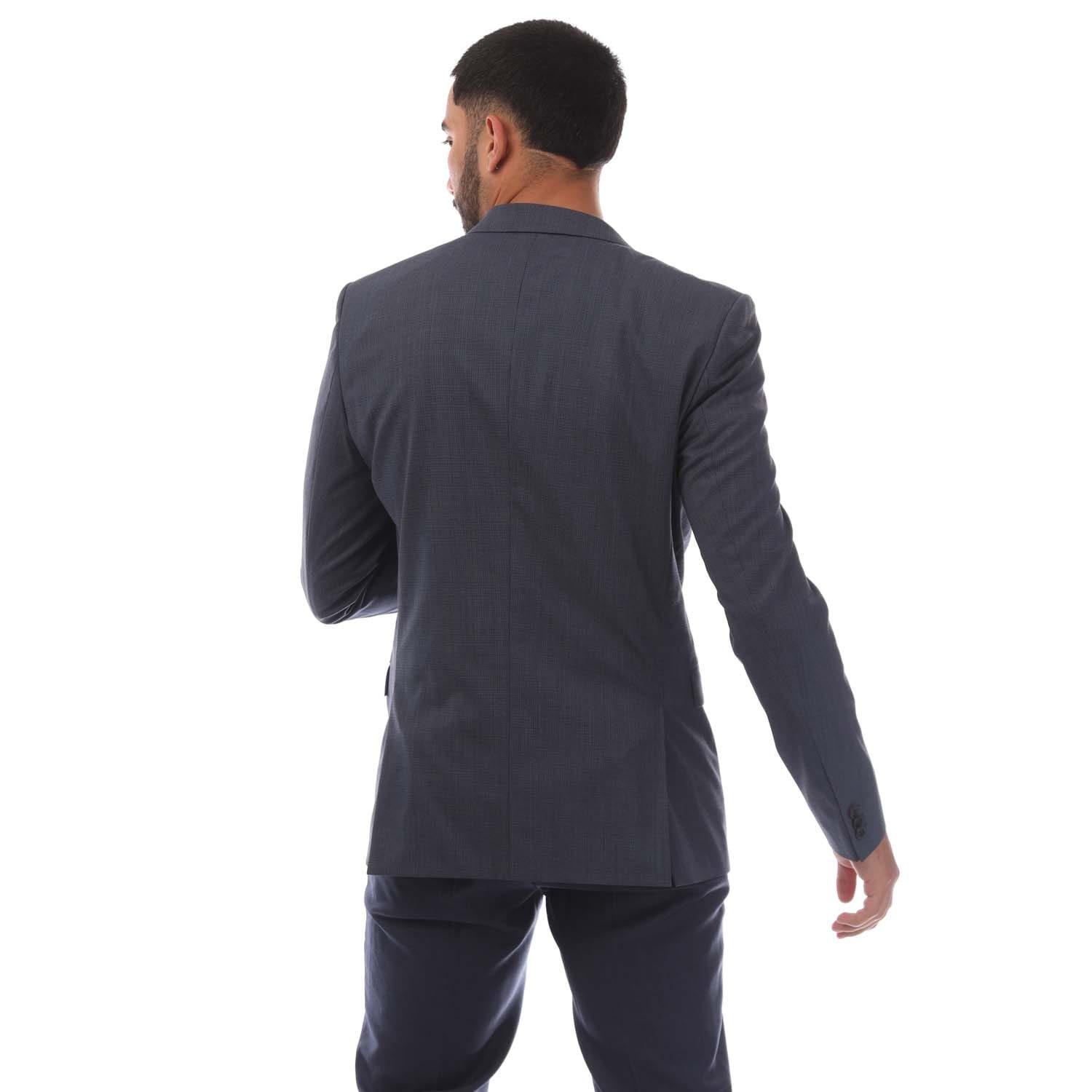 Dark Blue - Hugo - Houndstooth Extra Slim-Fit Jacket - 3