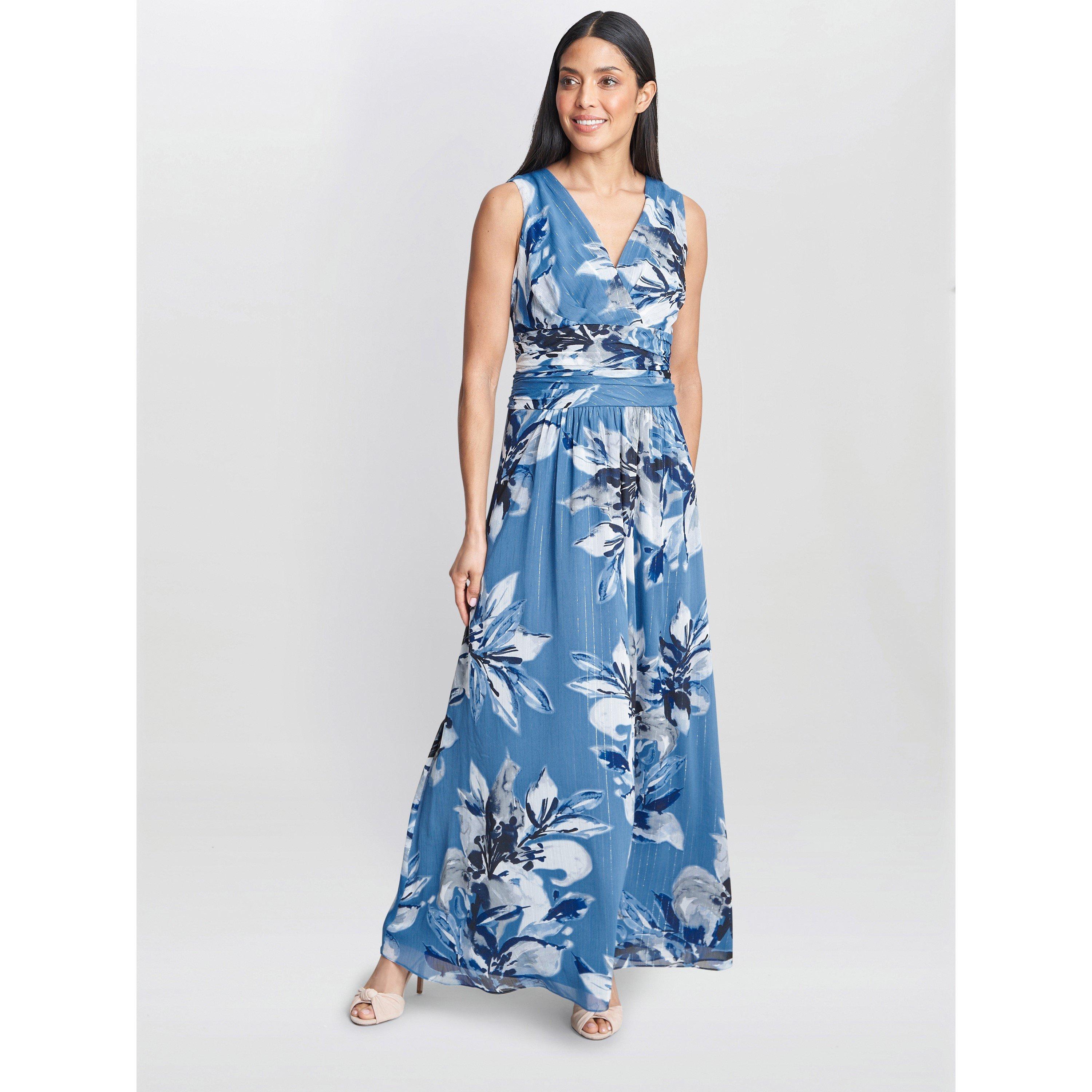 Blue - Gina Bacconi - Gayle Printed Maxi Dress - 1