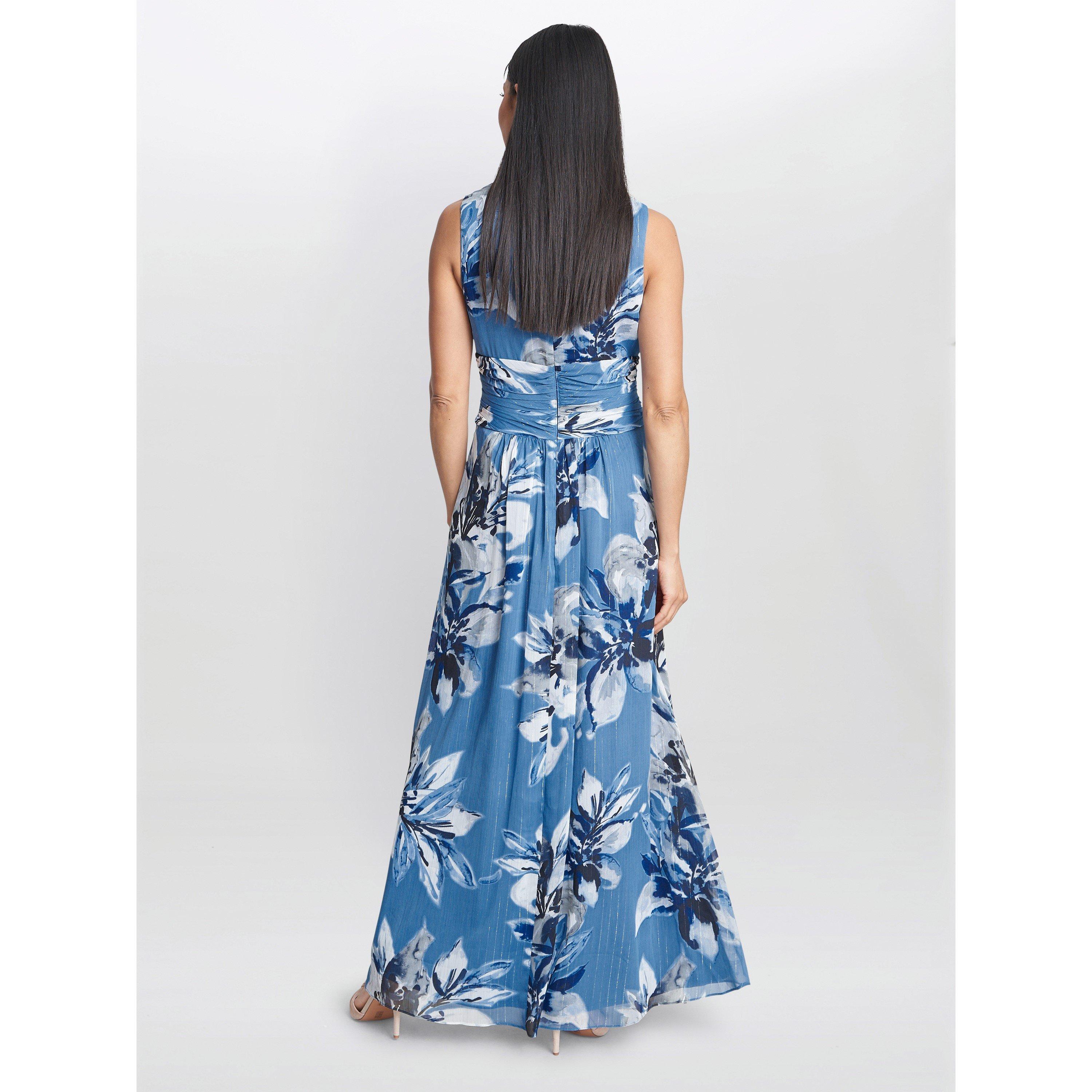 Blue - Gina Bacconi - Gayle Printed Maxi Dress - 2