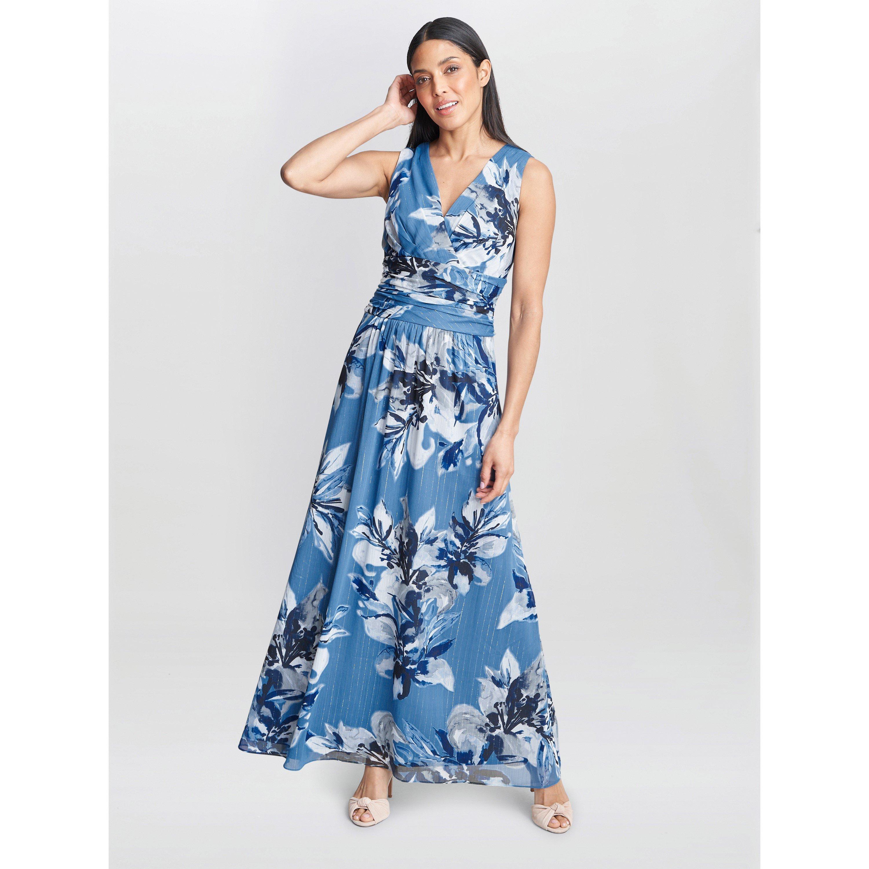 Blue - Gina Bacconi - Gayle Printed Maxi Dress - 3