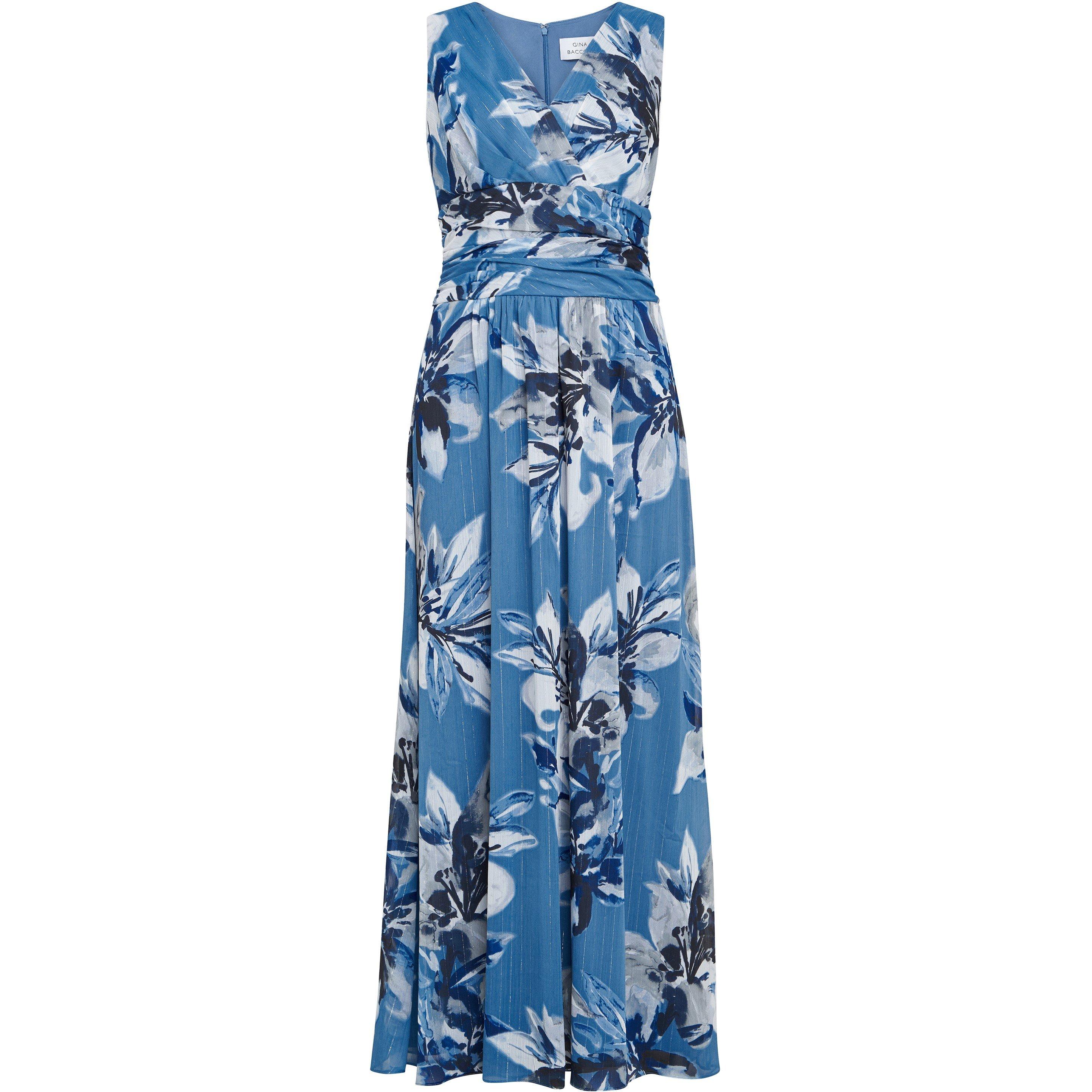 Blue - Gina Bacconi - Gayle Printed Maxi Dress - 4