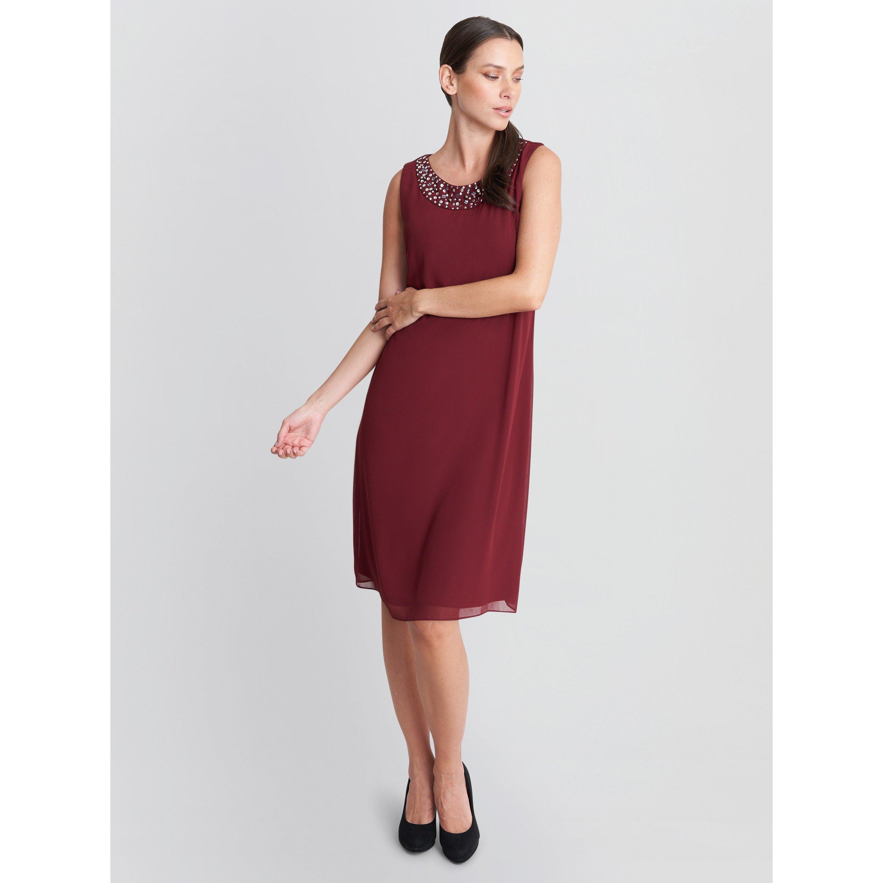 Cranberry - Gina Bacconi - Joseline Short Chiffon Jacket Dress - 7