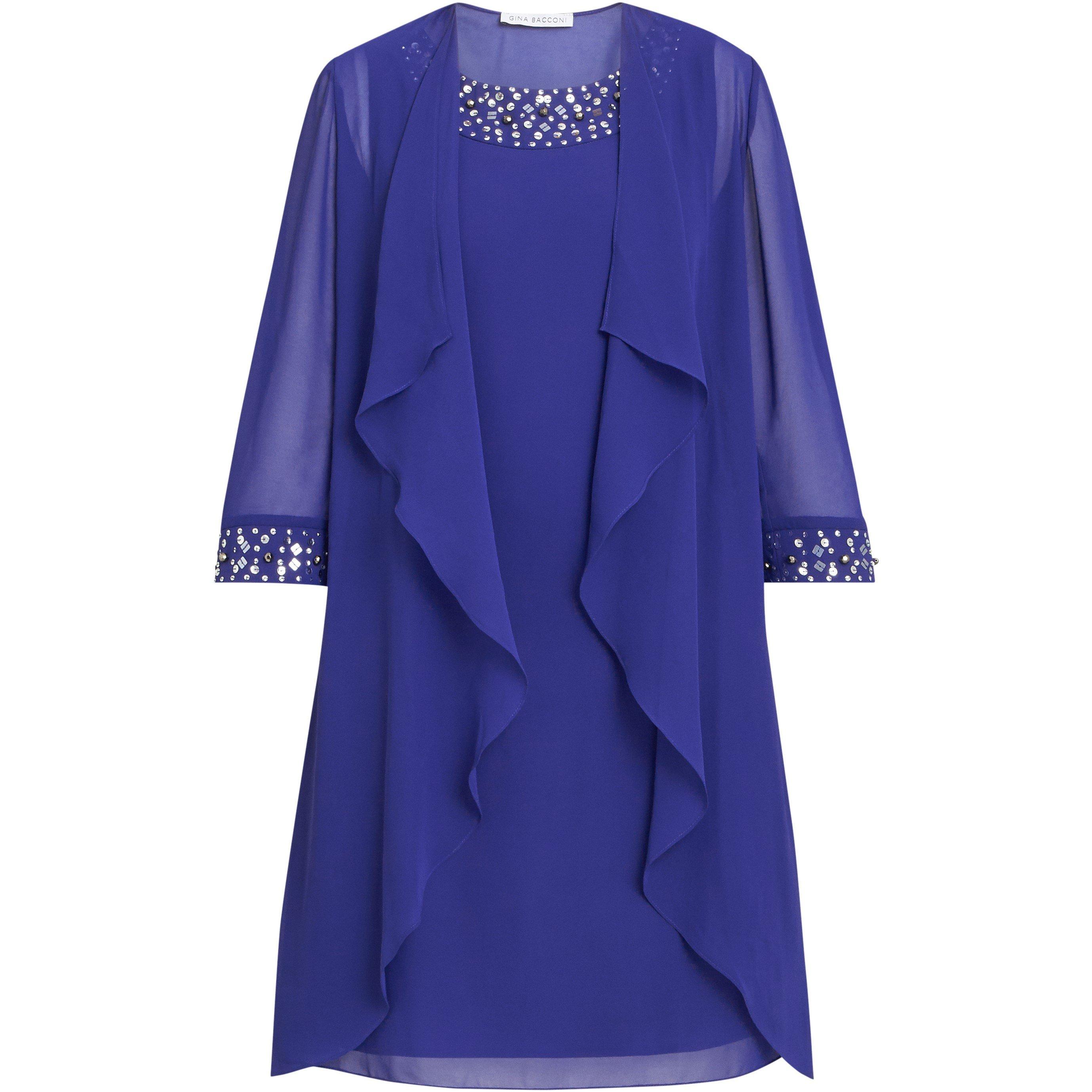 Iris - Gina Bacconi - Joseline Short Chiffon Jacket Dress - 4