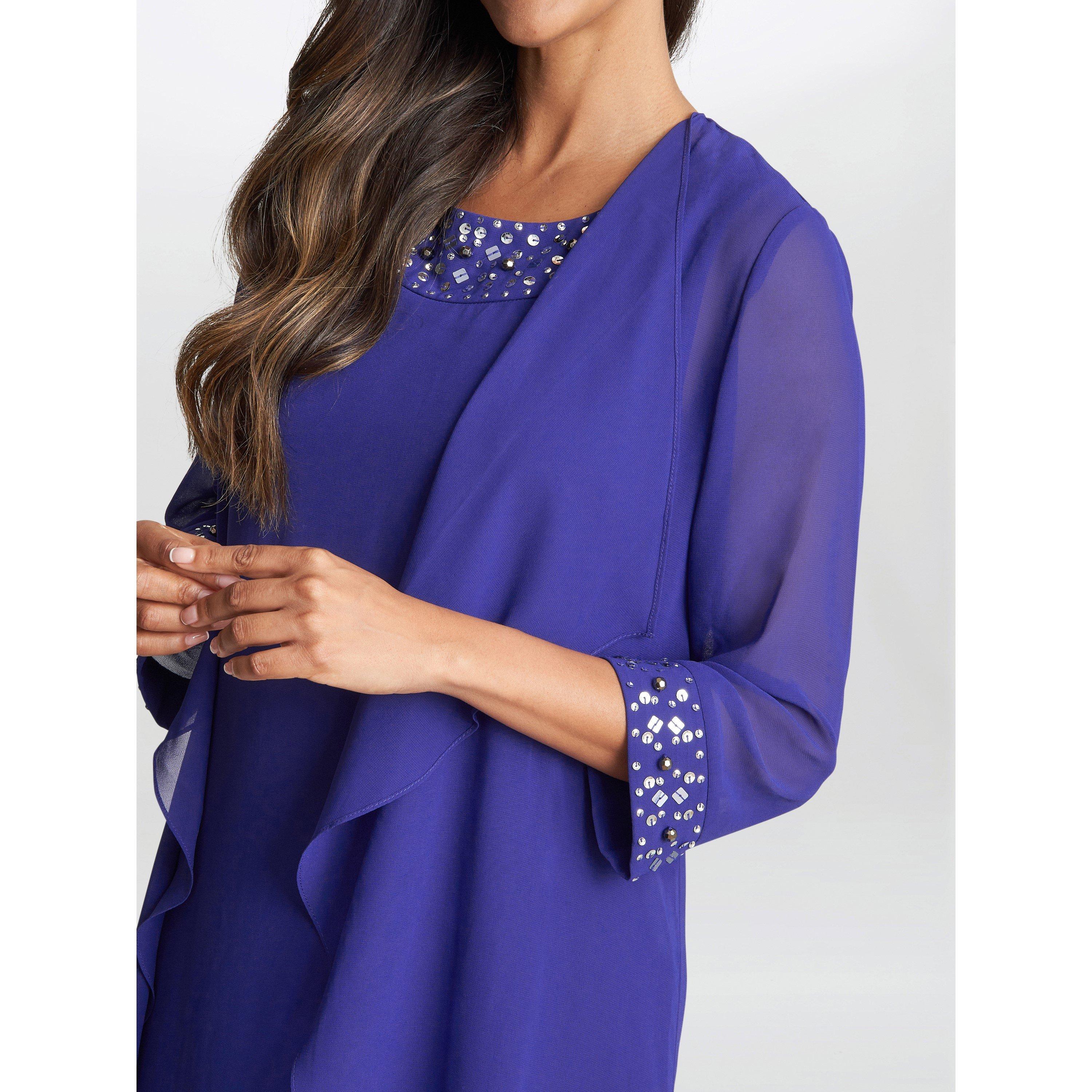 Iris - Gina Bacconi - Joseline Short Chiffon Jacket Dress - 5
