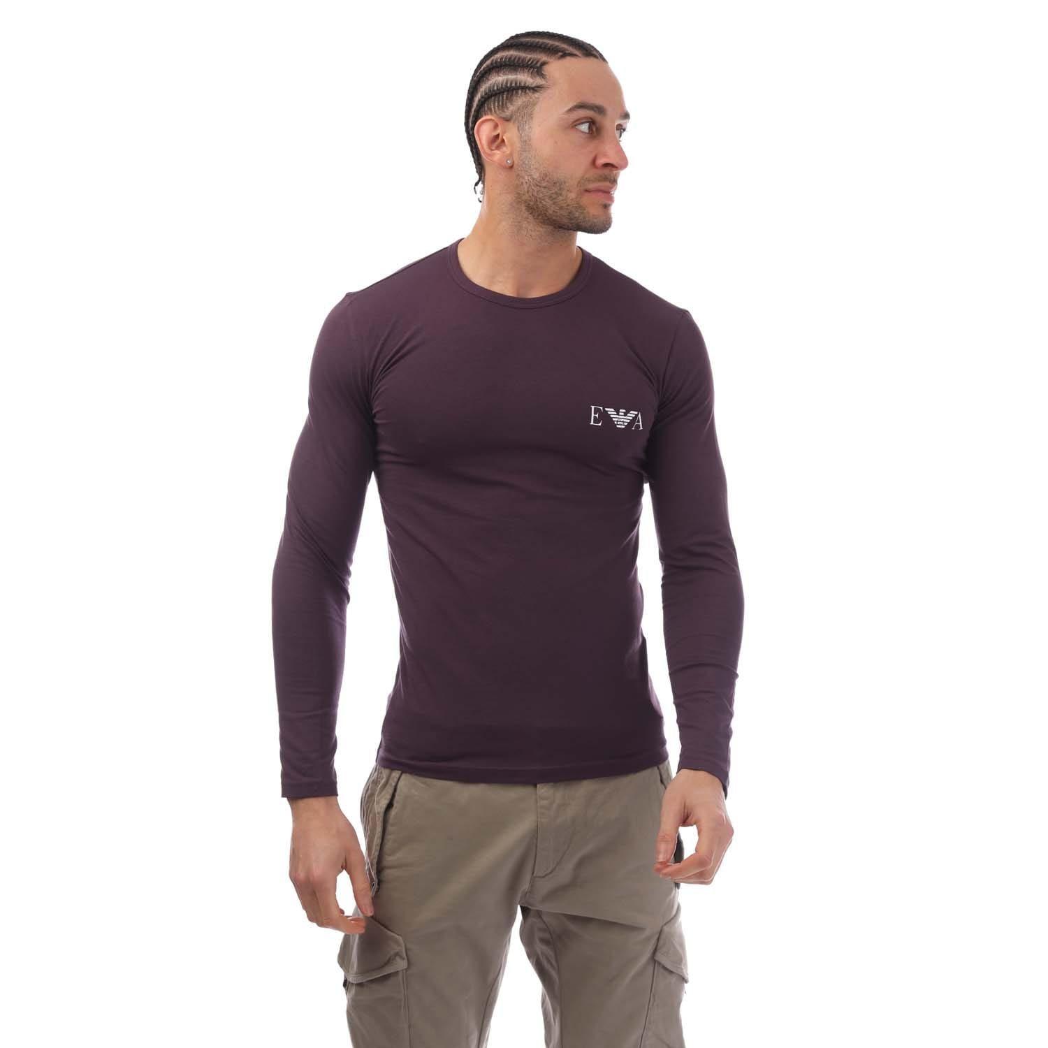 Purple - Emporio Armani - Slim-Fit Long Sleeve T-Shirt - 1
