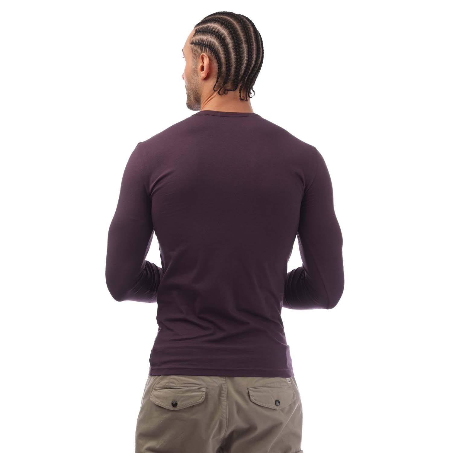 Purple - Emporio Armani - Slim-Fit Long Sleeve T-Shirt - 3