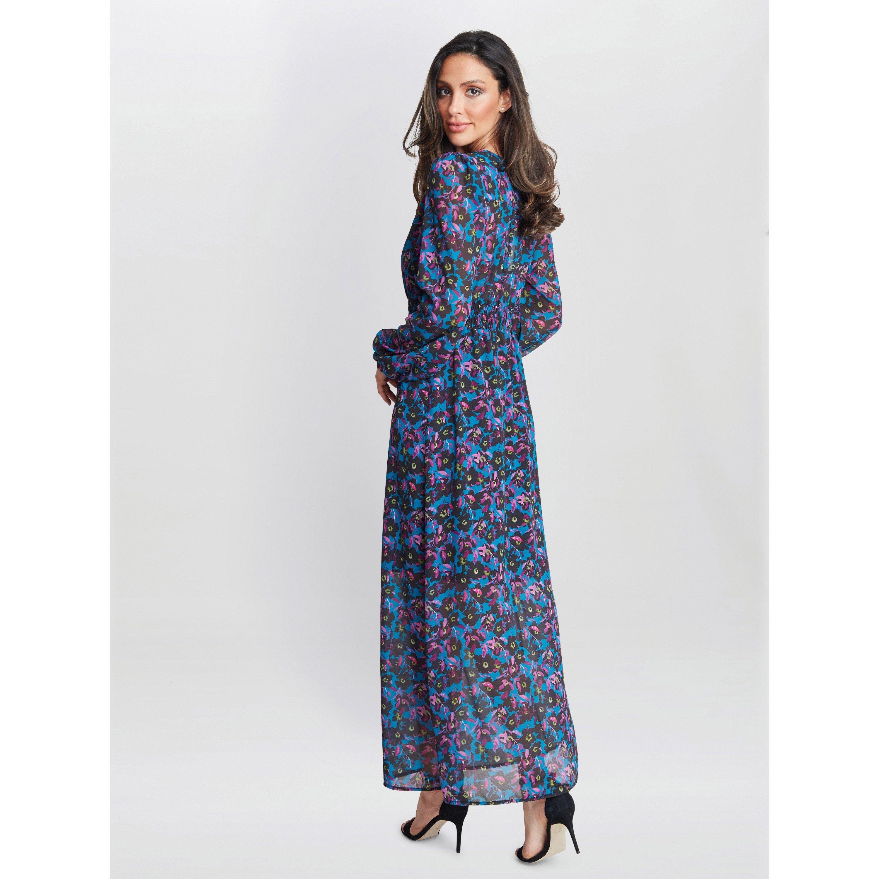 Black / Multi - Gina Bacconi - Judy Button Dwon Long Sleeve Dress - 2
