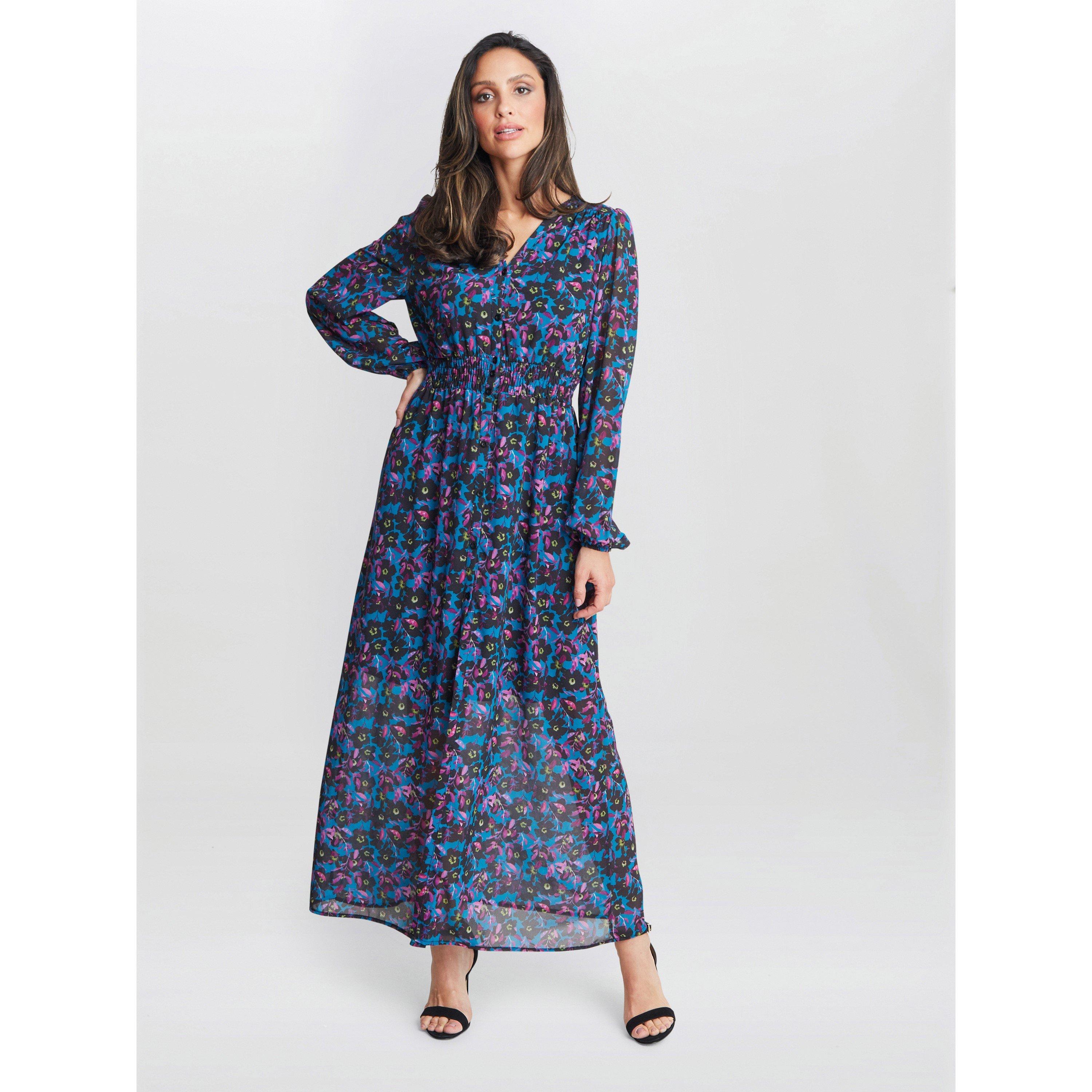 Black / Multi - Gina Bacconi - Judy Button Dwon Long Sleeve Dress - 3