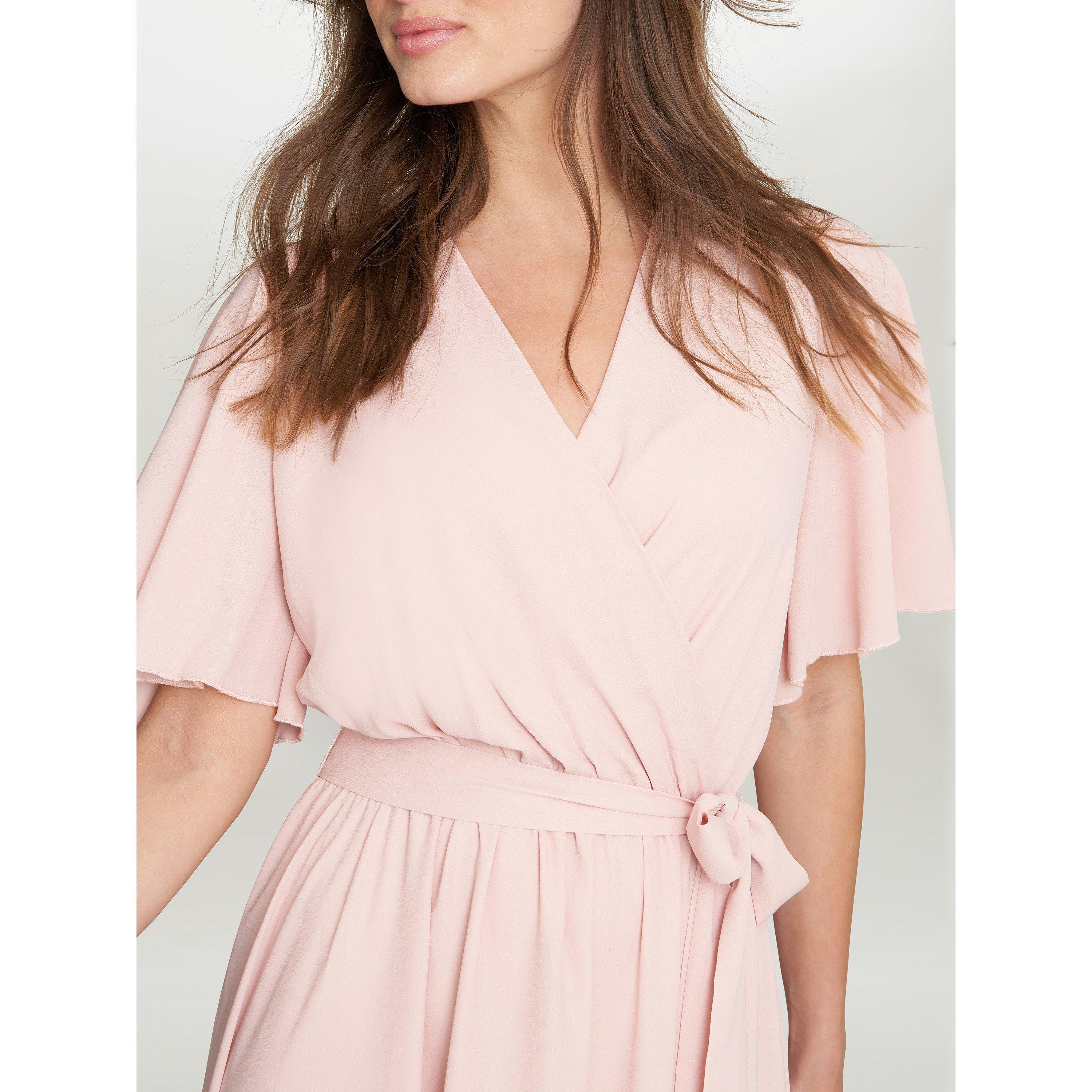 Blush - Gina Bacconi - Crissy Maxi Dress With Cape Sleeve - 5