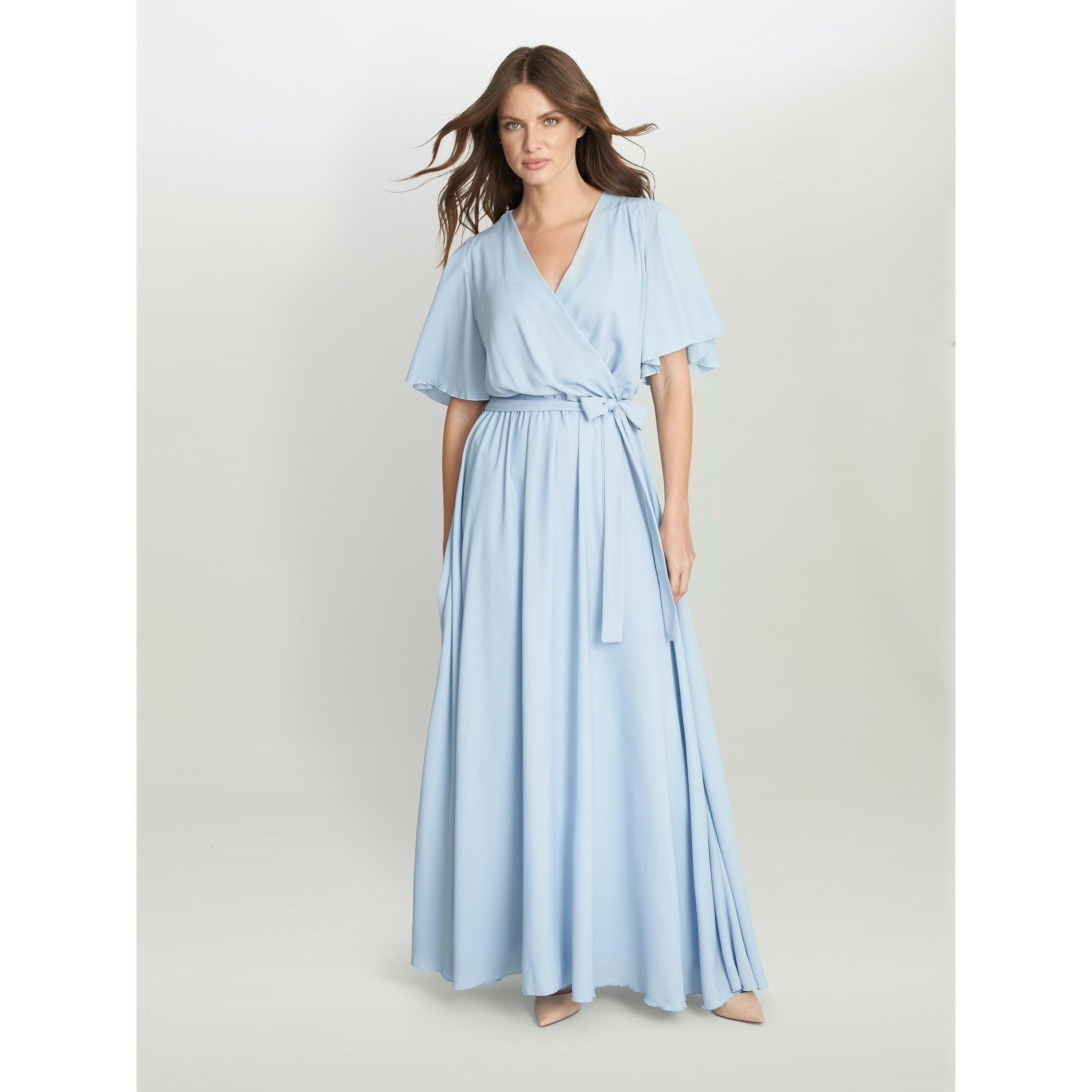 Gina Bacconi Women's Crissy Maxi Dress With Cape Sleeve - Light Blue - S