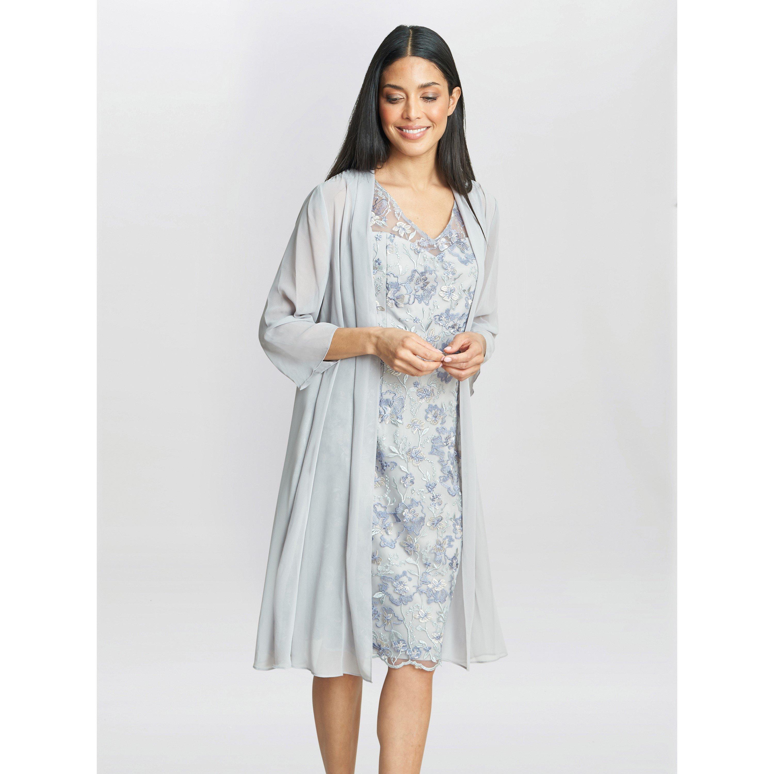 Gina Bacconi Tracy Embroidered Dress & Chiffon Jacket