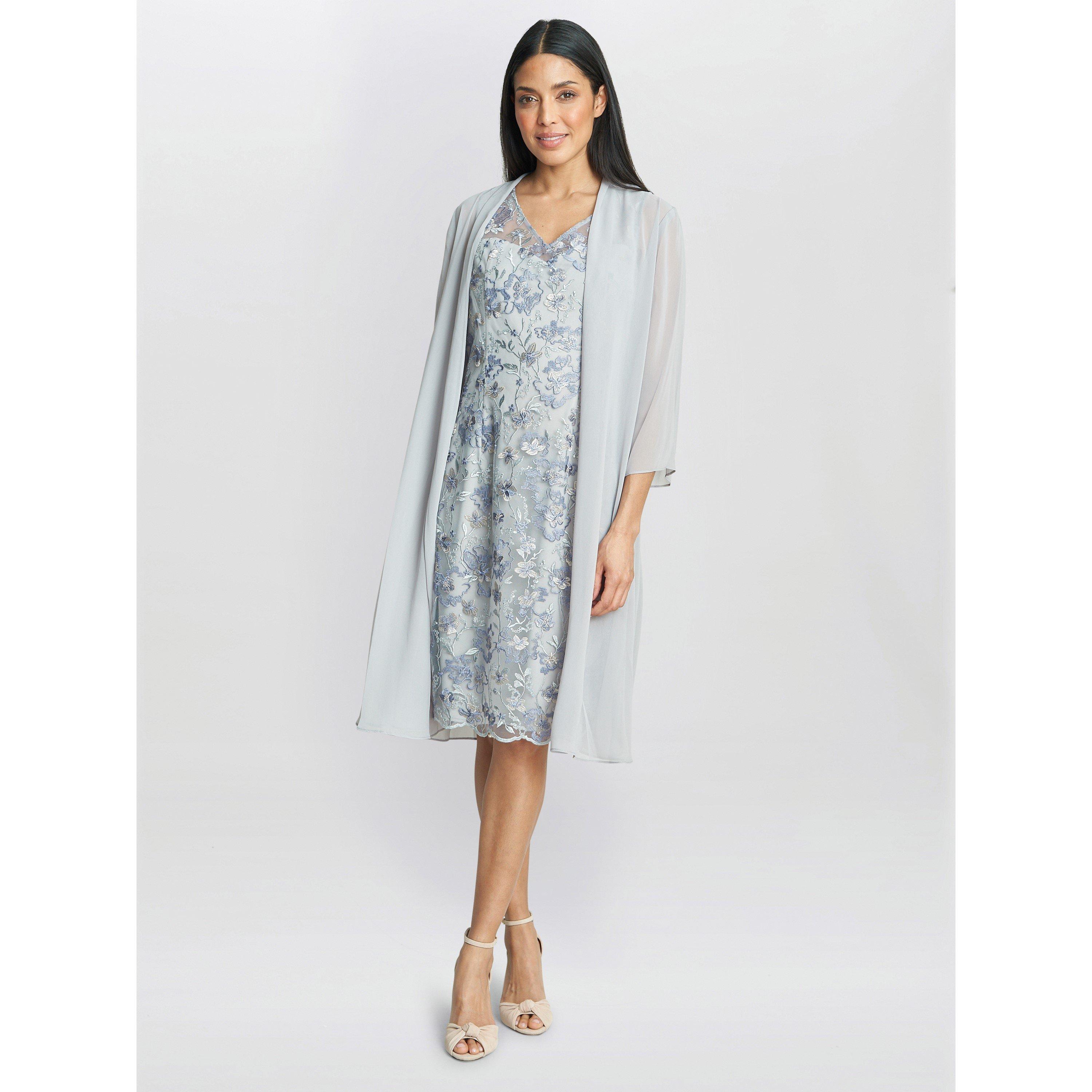 Dove - Gina Bacconi - Tracy Embroidered Dress & Chiffon Jacket - 3