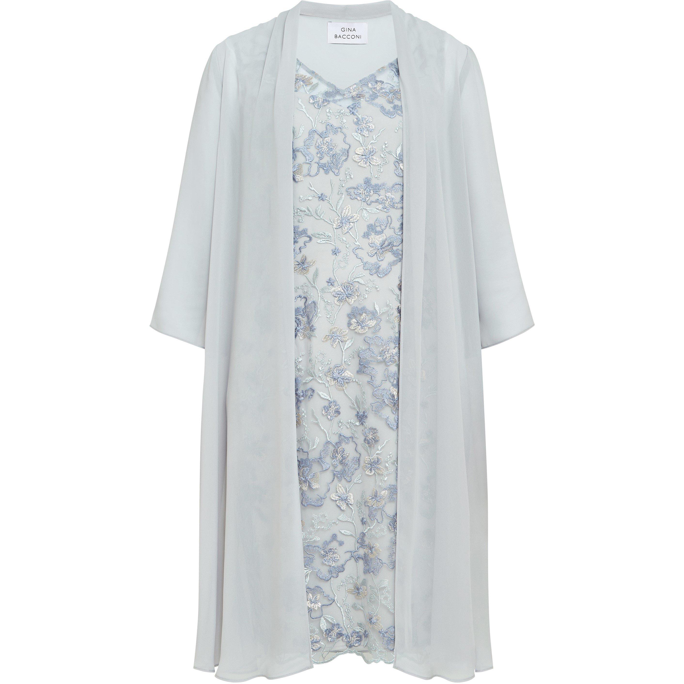 Dove - Gina Bacconi - Tracy Embroidered Dress & Chiffon Jacket - 4