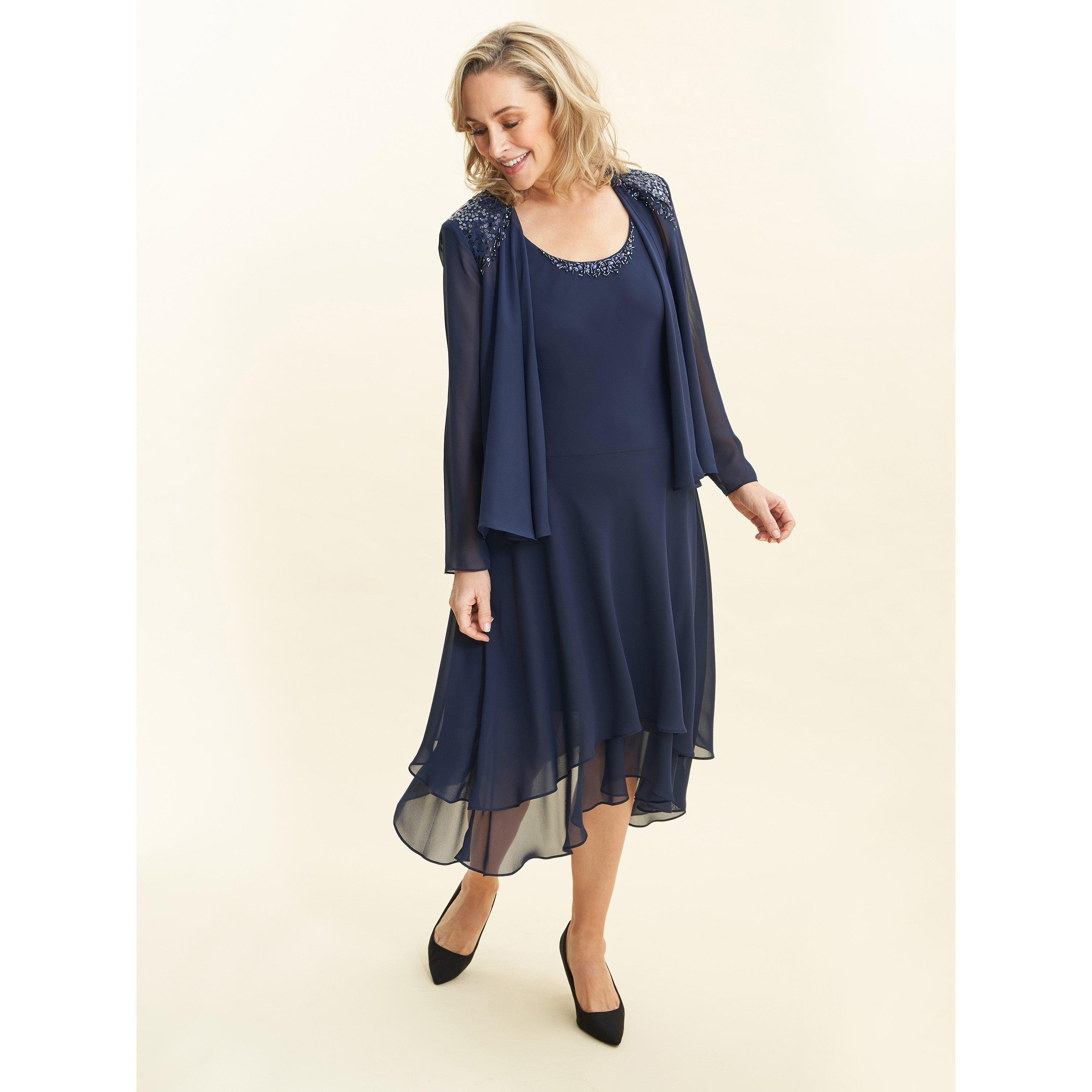 Gina Bacconi Lilibeth Sequin Beaded Jacket Dress