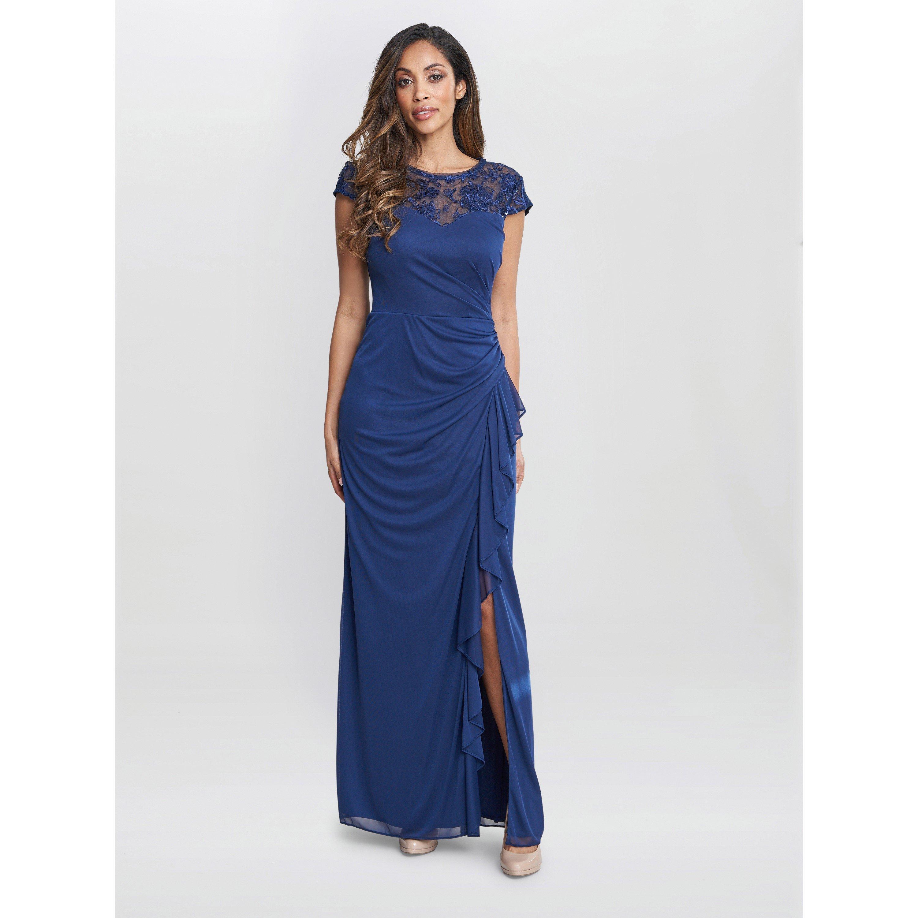 Navy - Gina Bacconi - Women's Cecilia Party Maxi Dress - 1