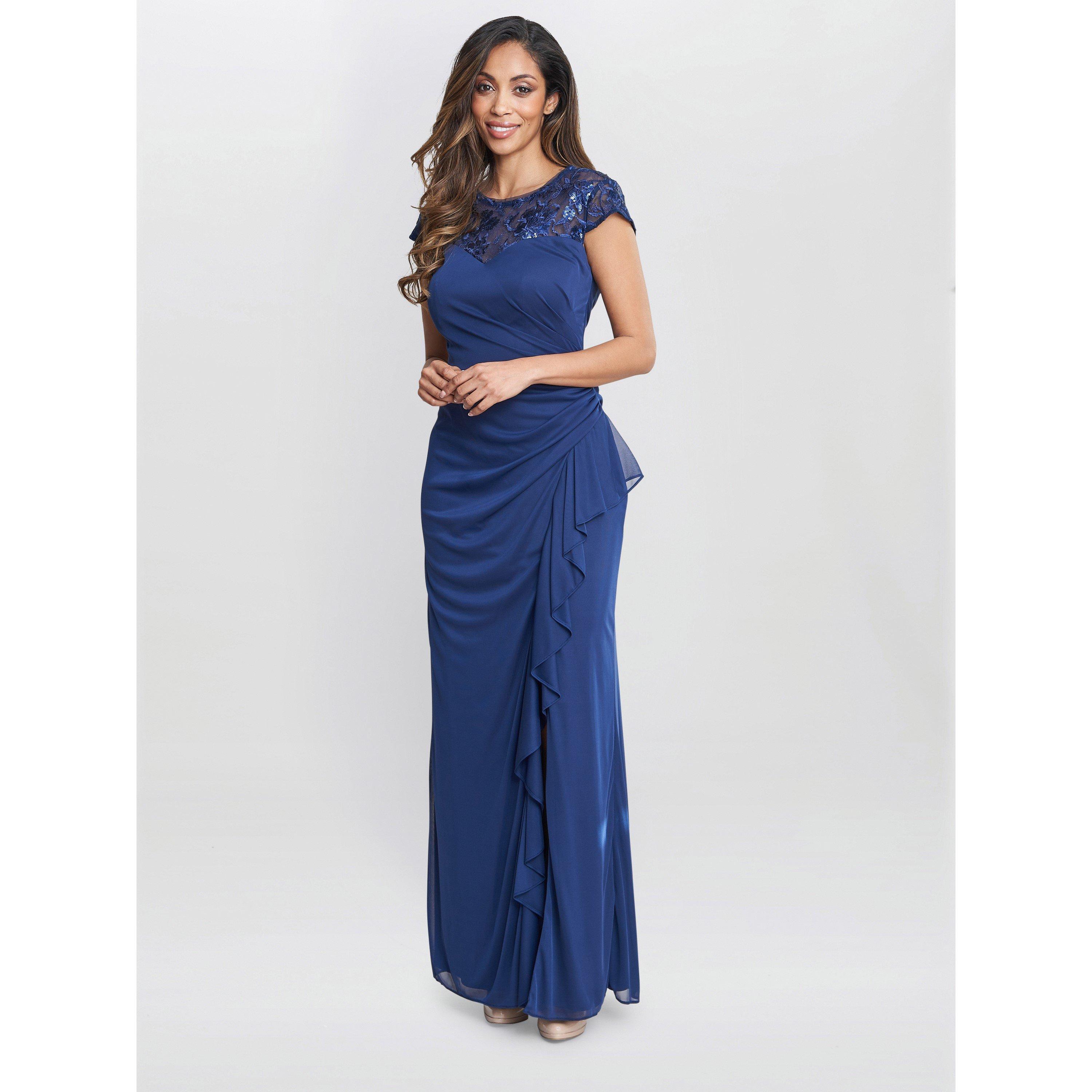 Navy - Gina Bacconi - Women's Cecilia Party Maxi Dress - 3