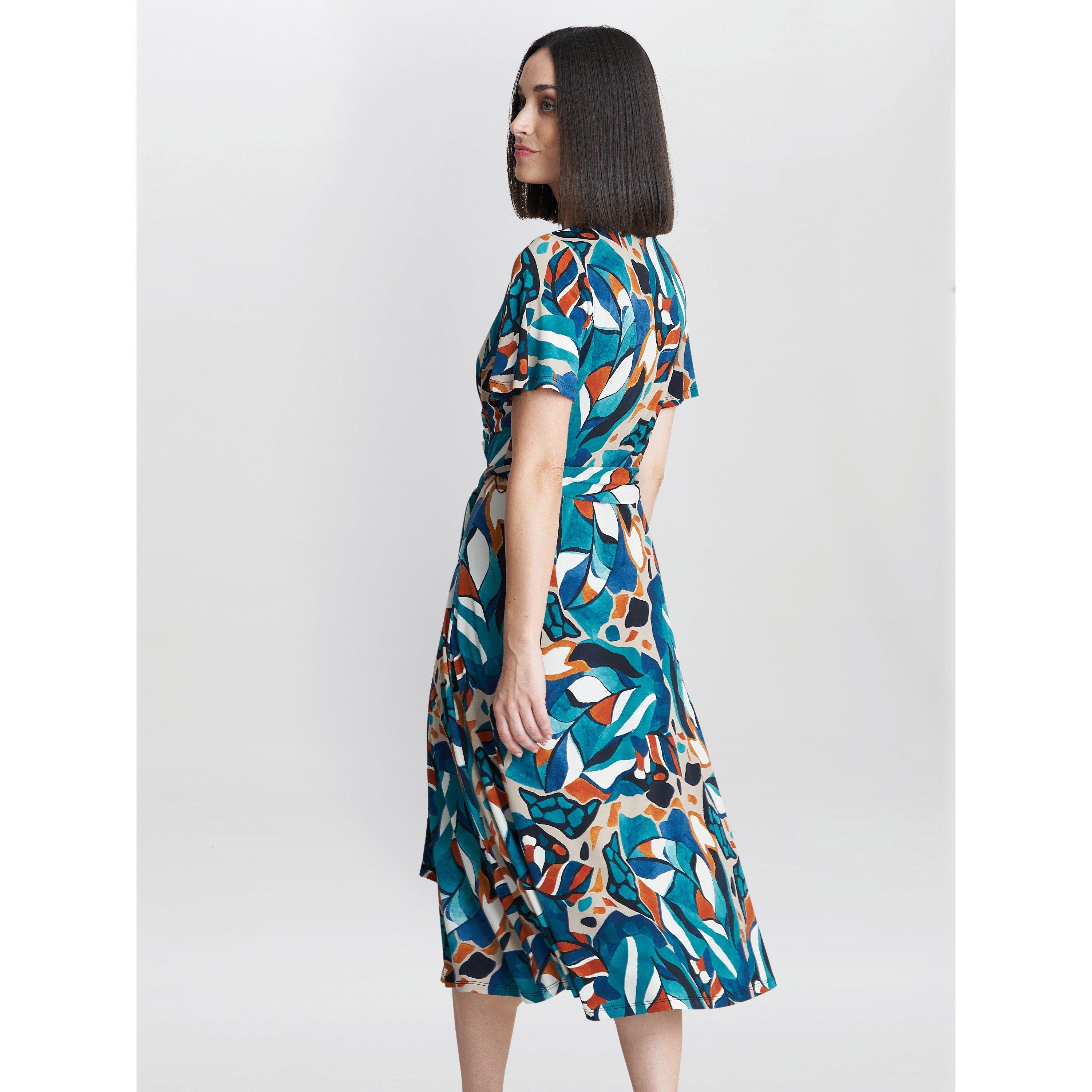 Turquoise / Bei - Gina Bacconi - Eloise Fit And Flare Dress - 2