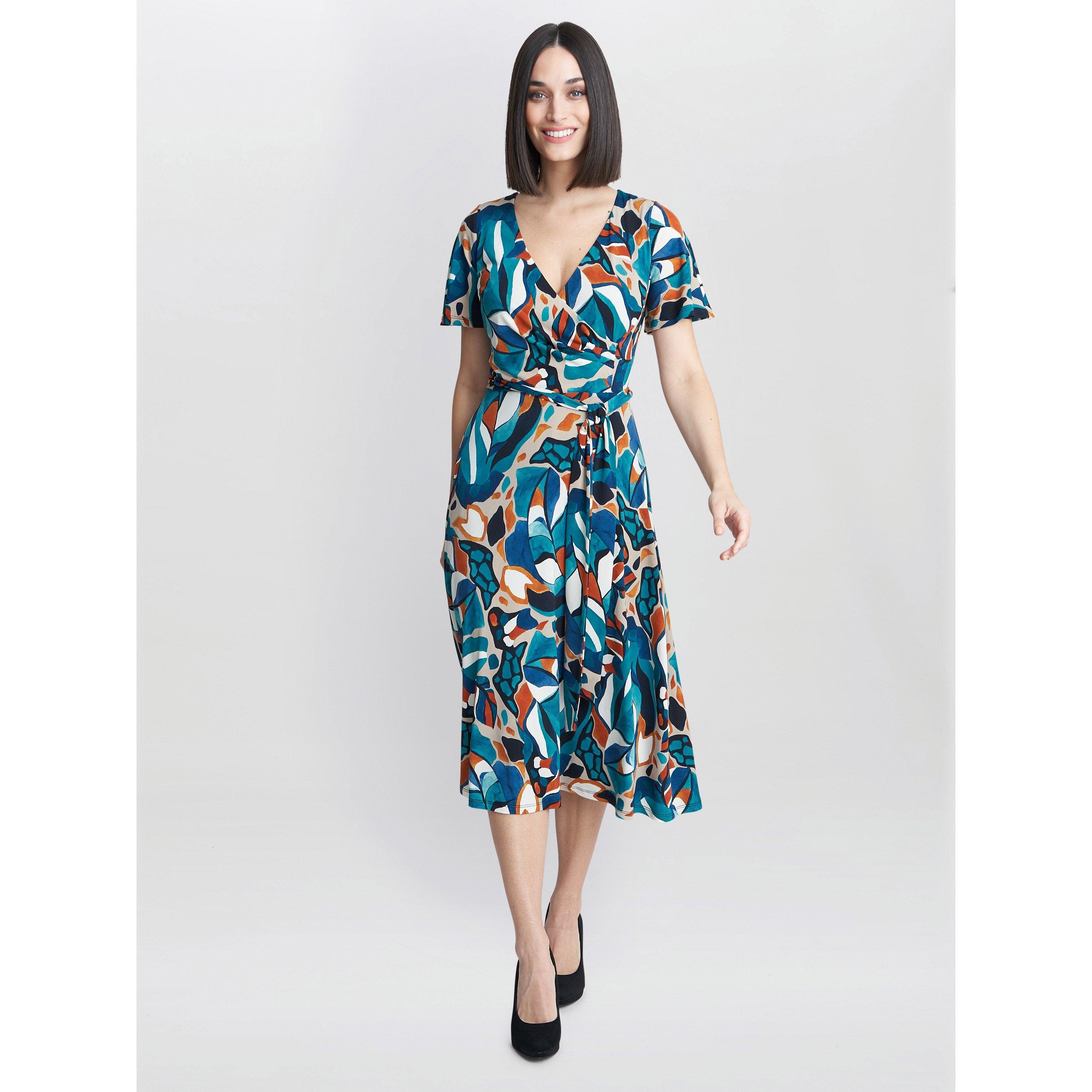 Turquoise / Bei - Gina Bacconi - Eloise Fit And Flare Dress - 3