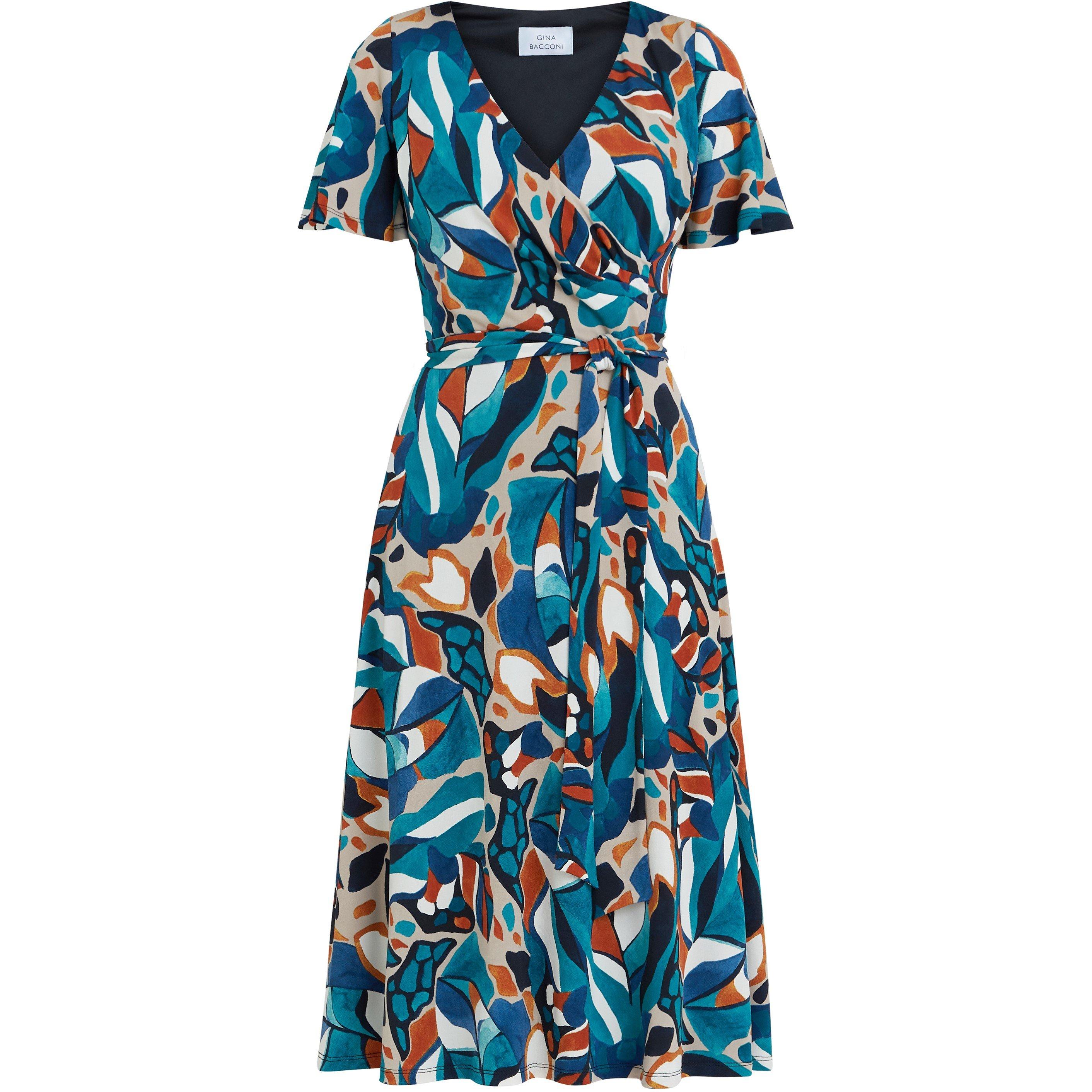 Turquoise / Bei - Gina Bacconi - Eloise Fit And Flare Dress - 4