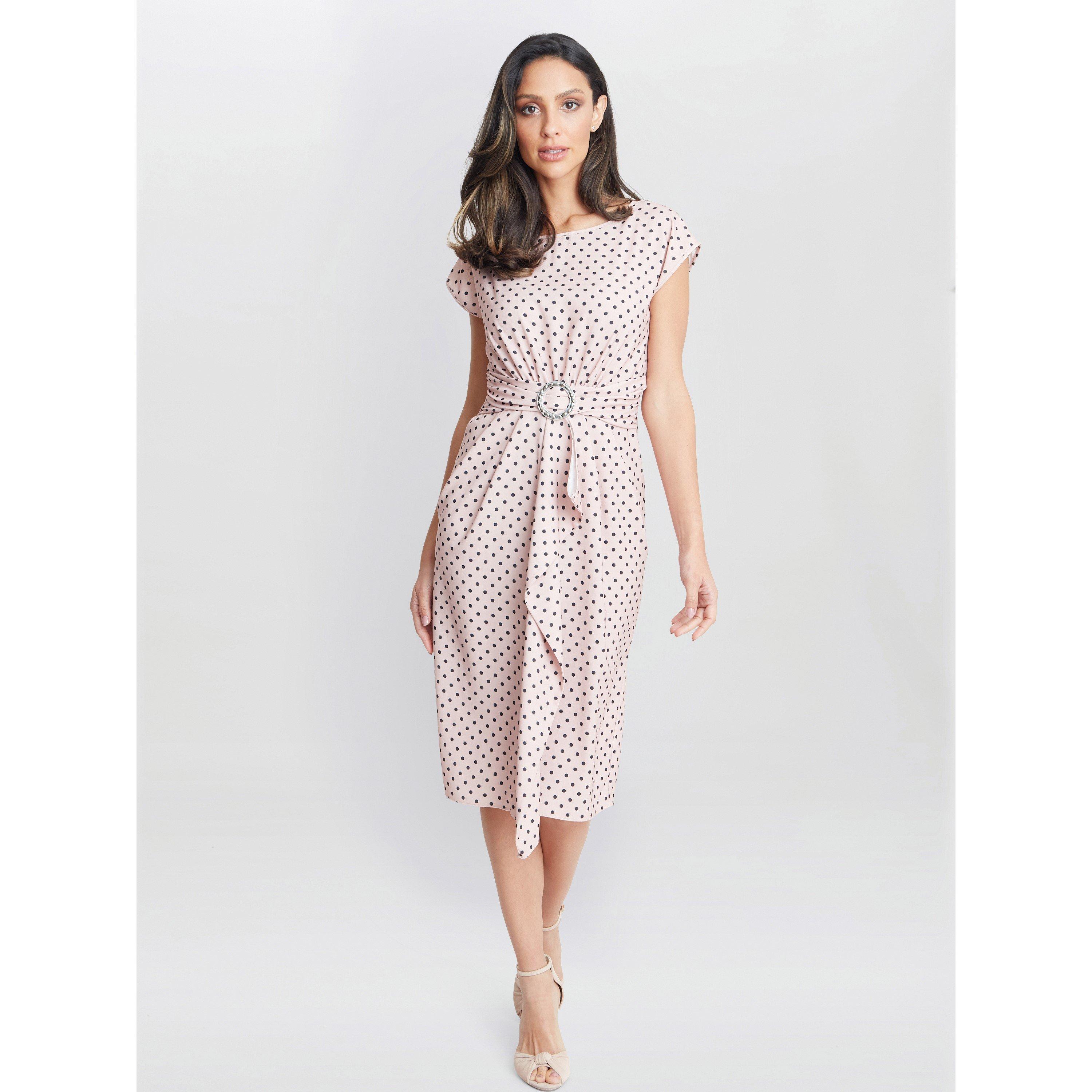 Nude Black - Gina Bacconi - Theodora Spot Print Satin Dress - 3