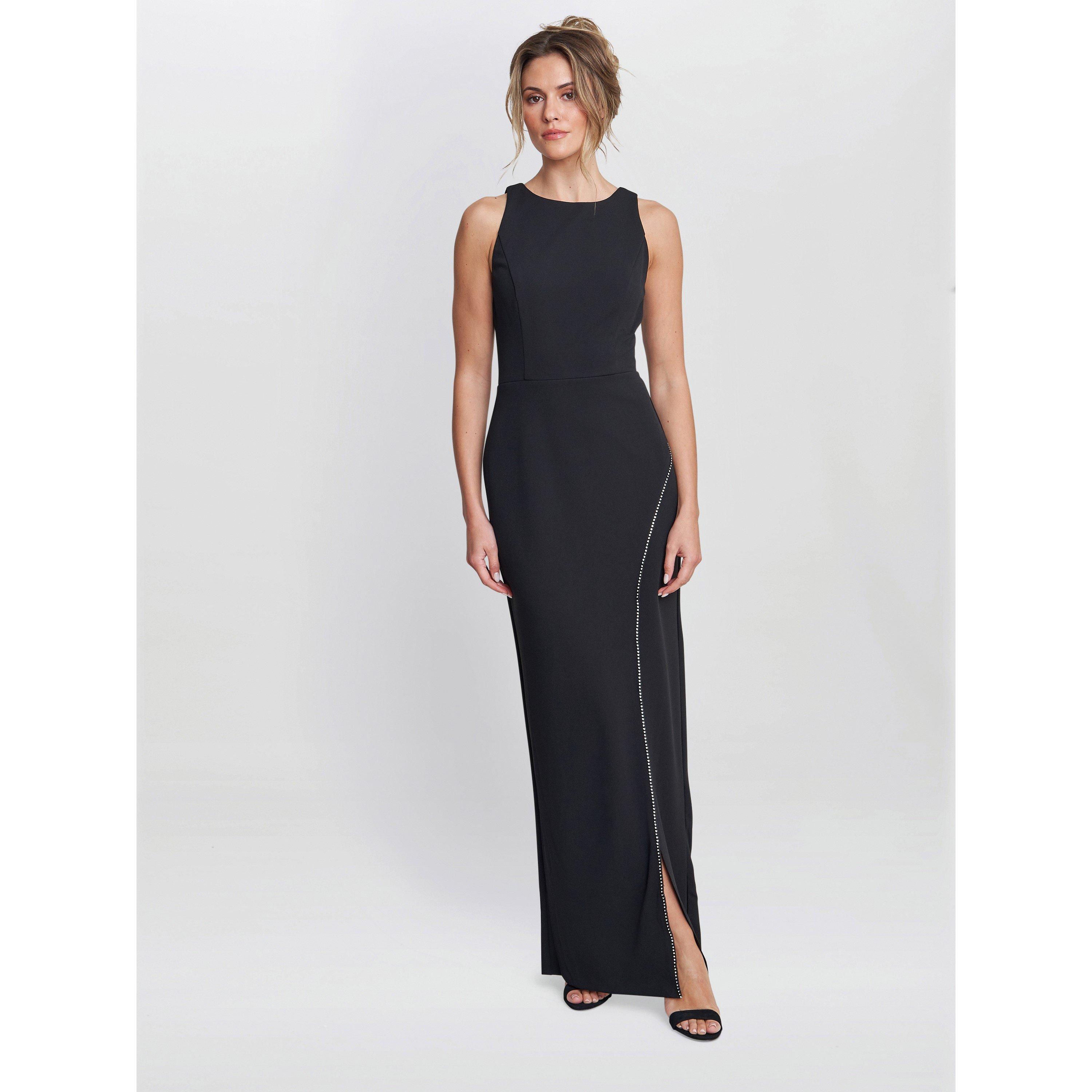 Black - Gina Bacconi - Esmeralda Sleeveless Column Maxi Dress - 3