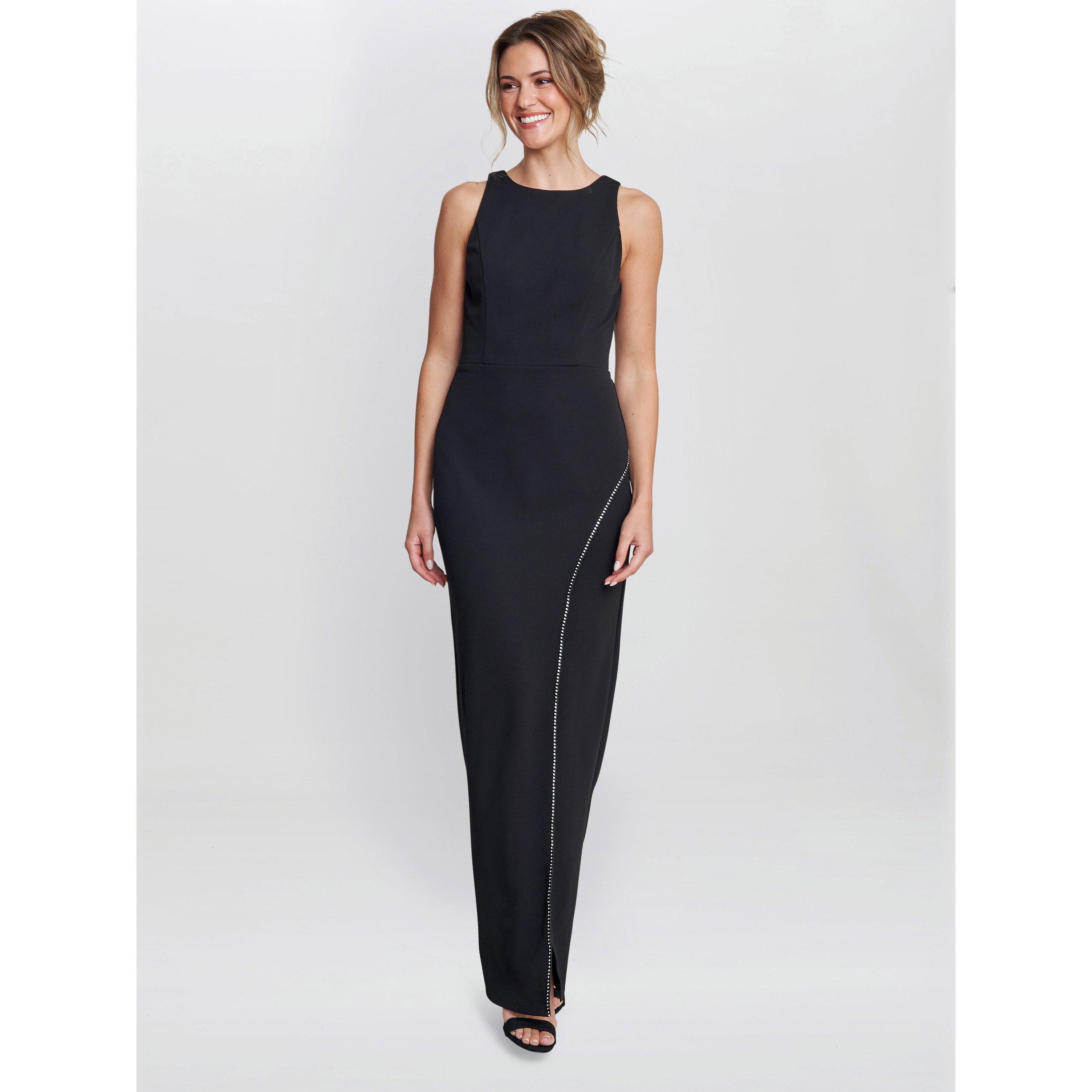 Black - Gina Bacconi - Esmeralda Sleeveless Column Maxi Dress - 6