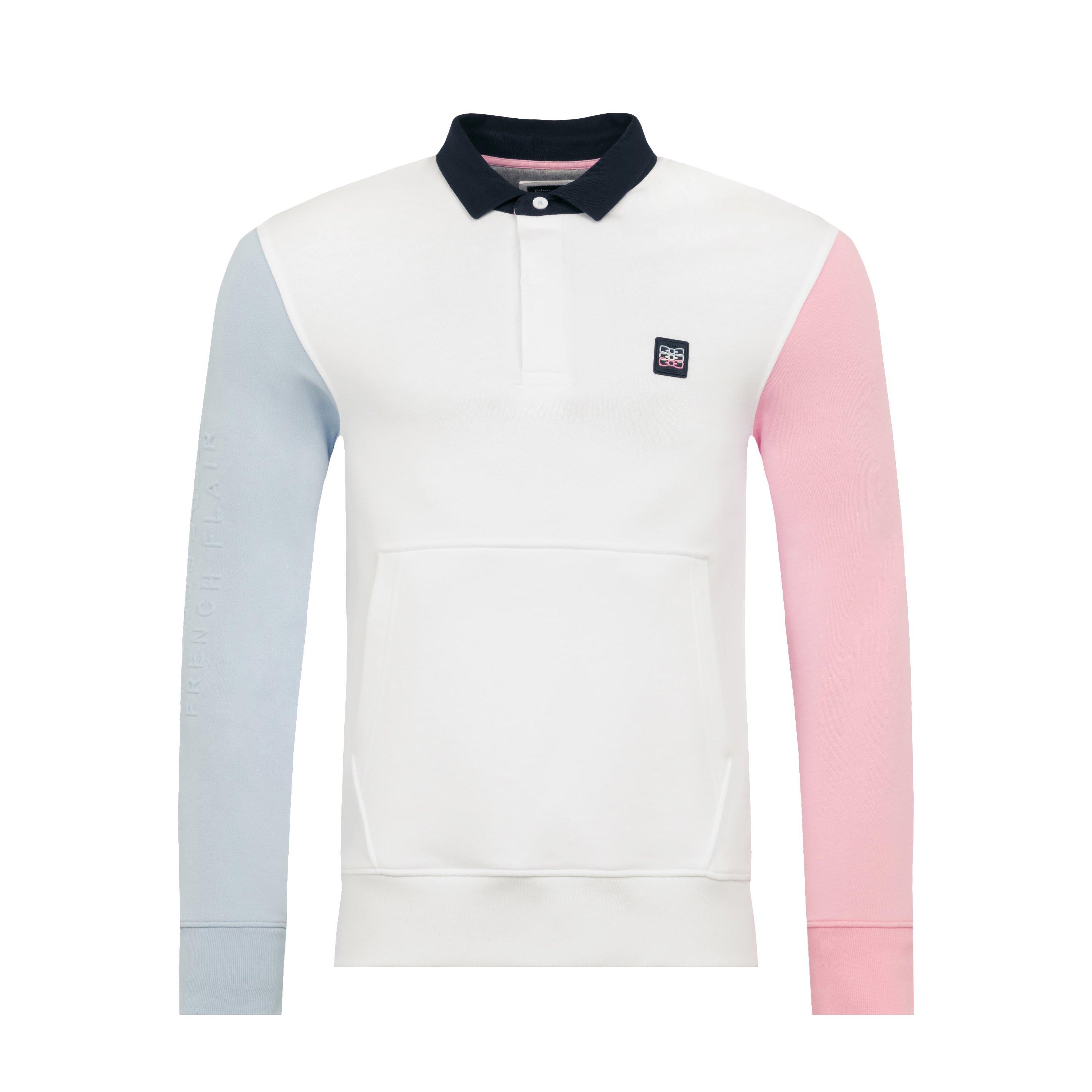 Eden Park Colour-block Polo-neck Sweatshirt In Bc