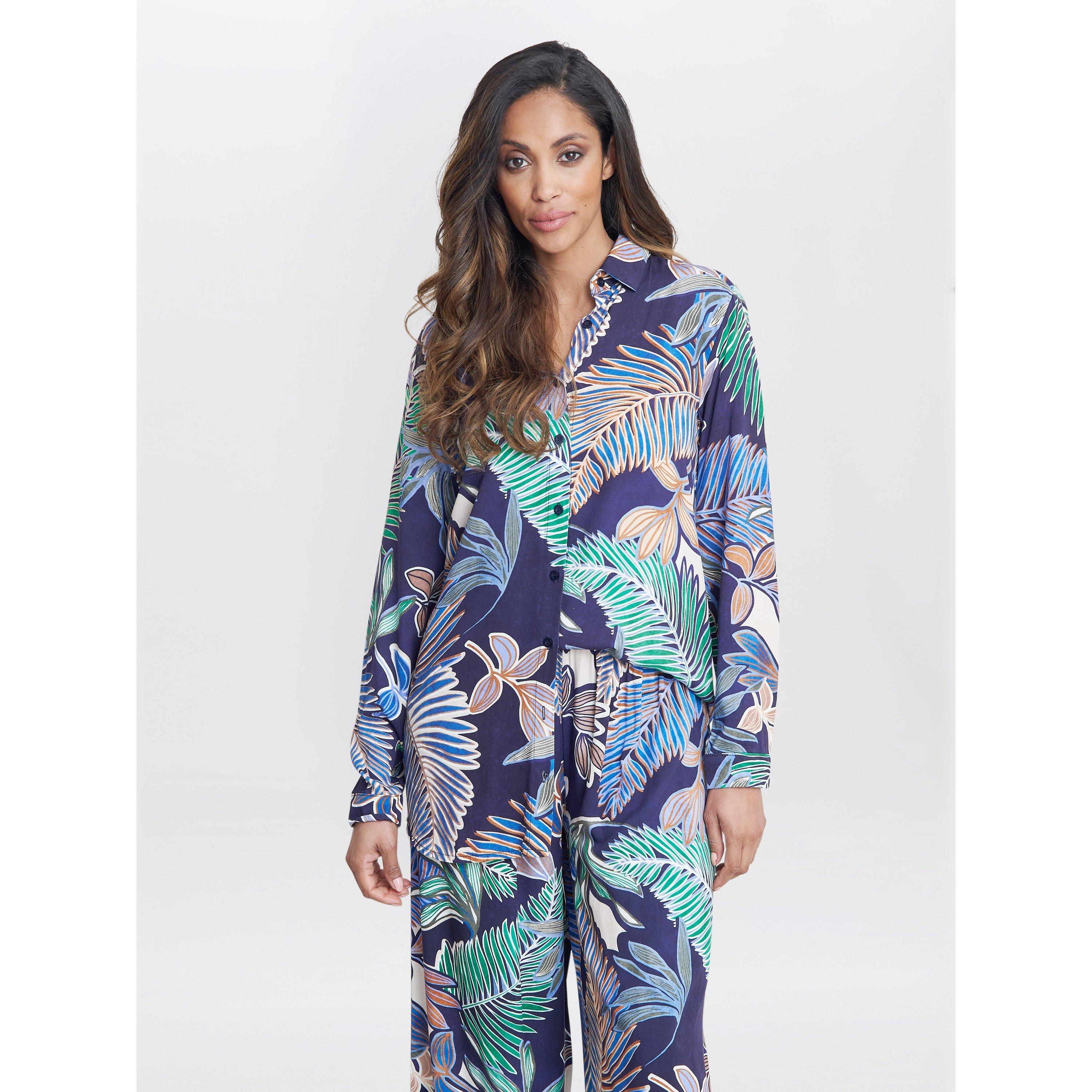 Navy / Multi - Gina Bacconi - Tabitha Printed Tunic Shirt - 1