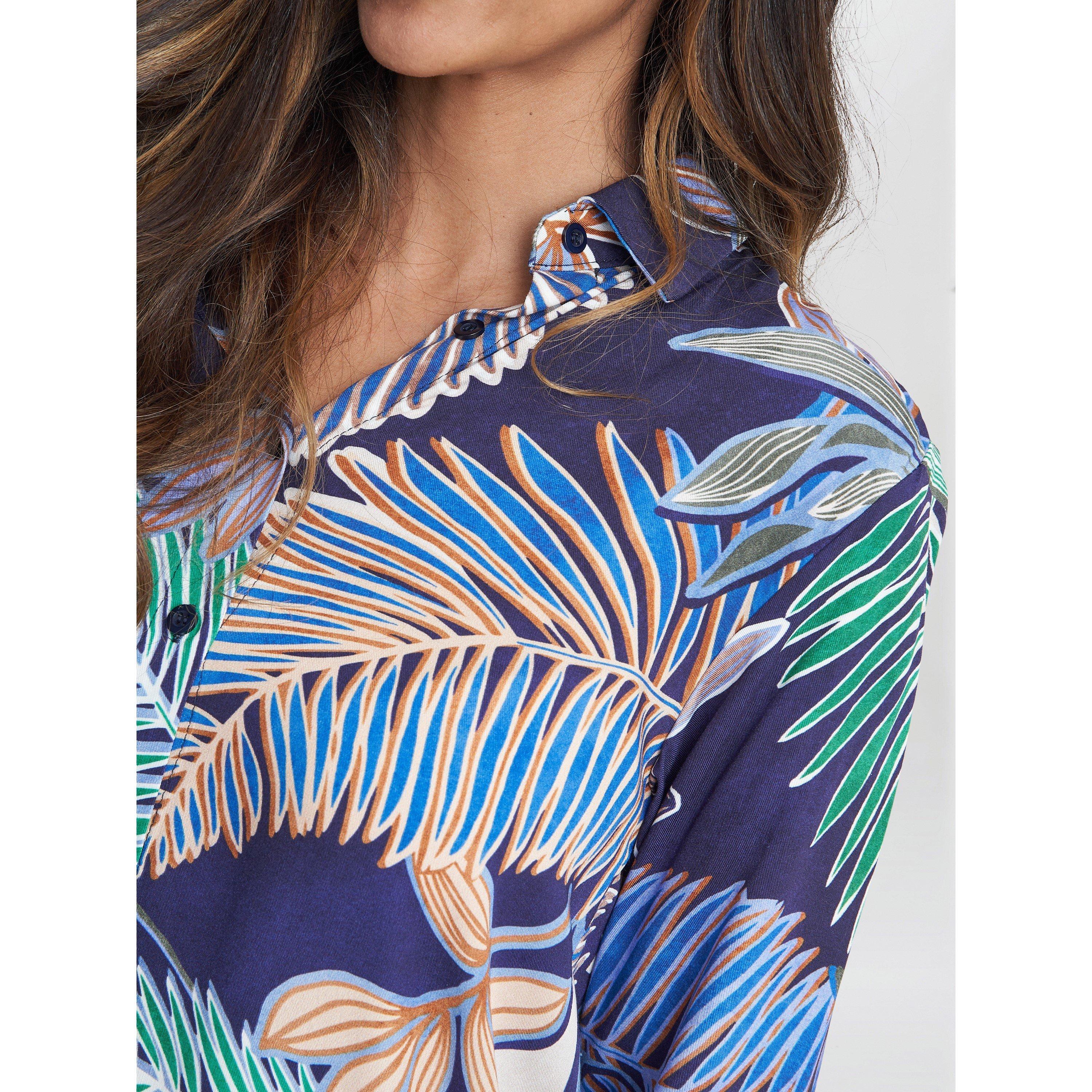 Navy / Multi - Gina Bacconi - Tabitha Printed Tunic Shirt - 5