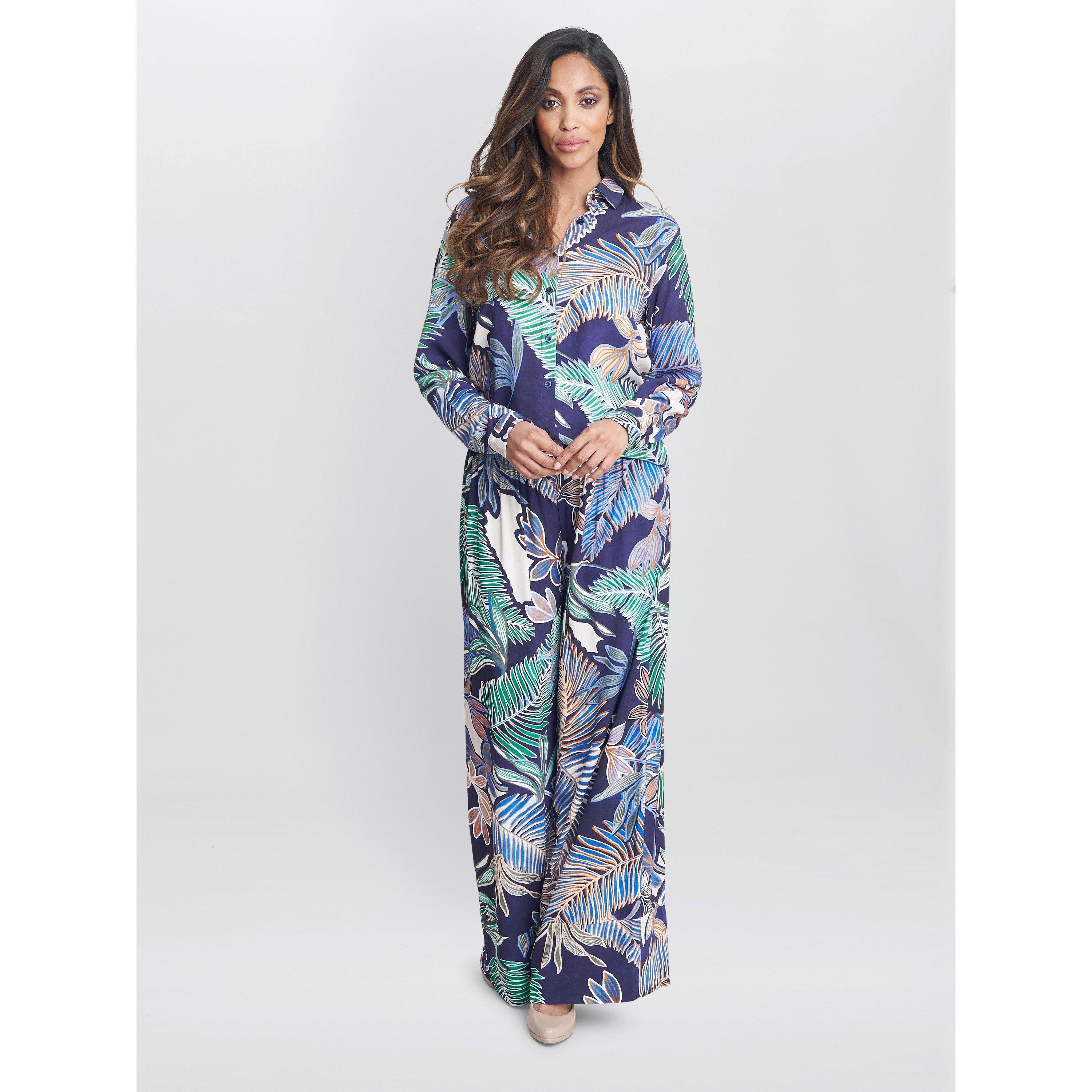 Navy / Multi - Gina Bacconi - Tabitha Printed Tunic Shirt - 6