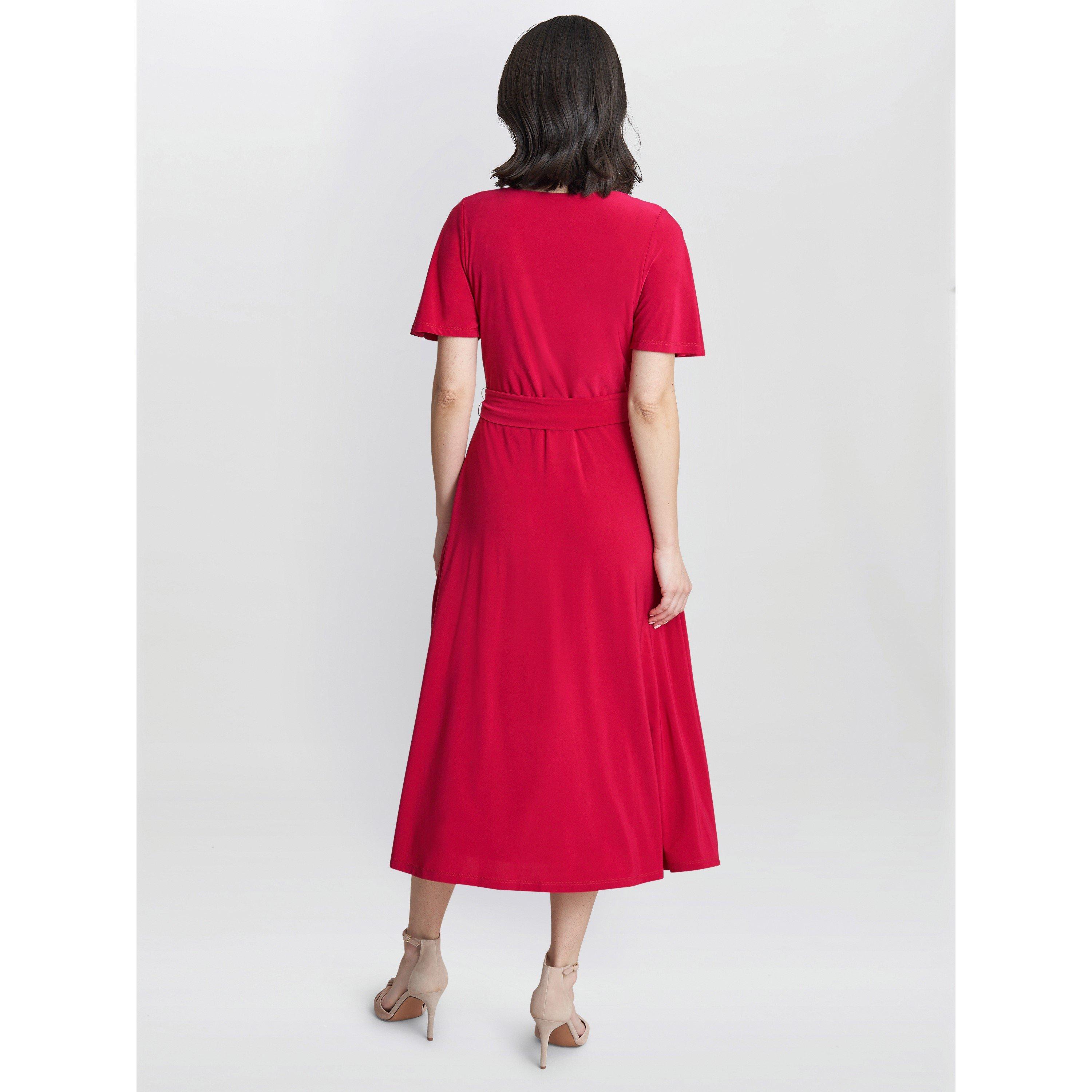 Magenta - Gina Bacconi - Donna Jersey Dress With Tie Belt - 2