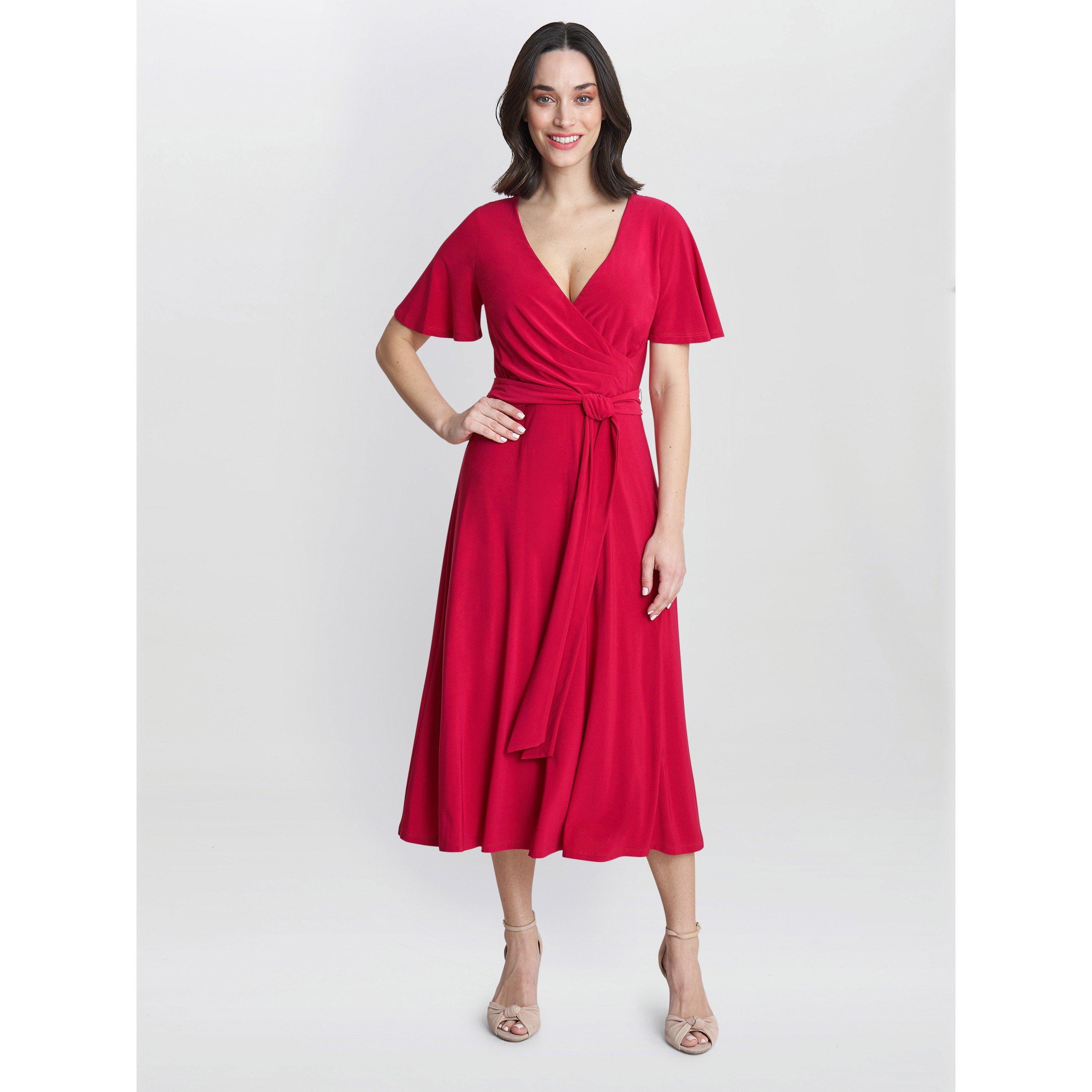 Magenta - Gina Bacconi - Donna Jersey Dress With Tie Belt - 3
