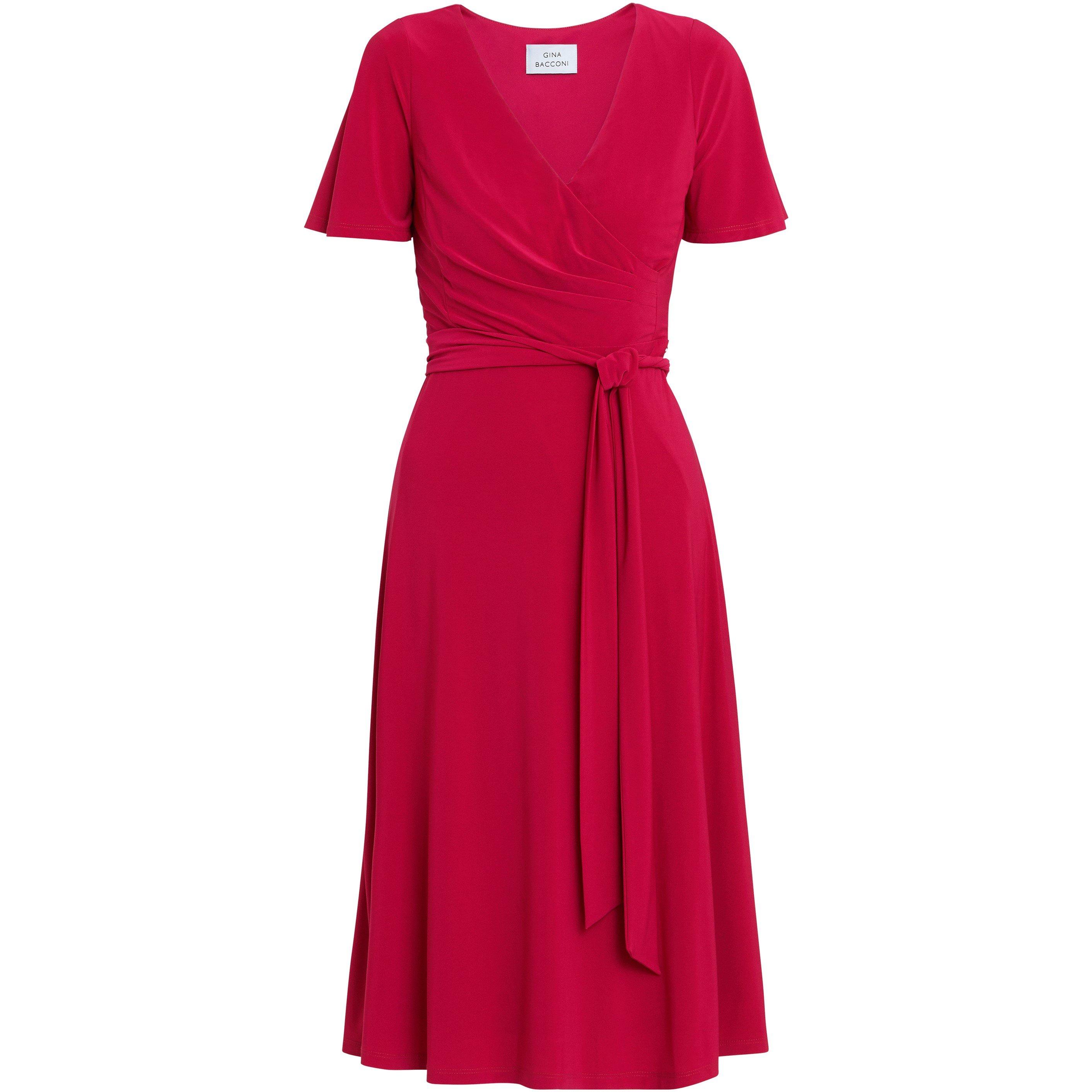 Magenta - Gina Bacconi - Donna Jersey Dress With Tie Belt - 4