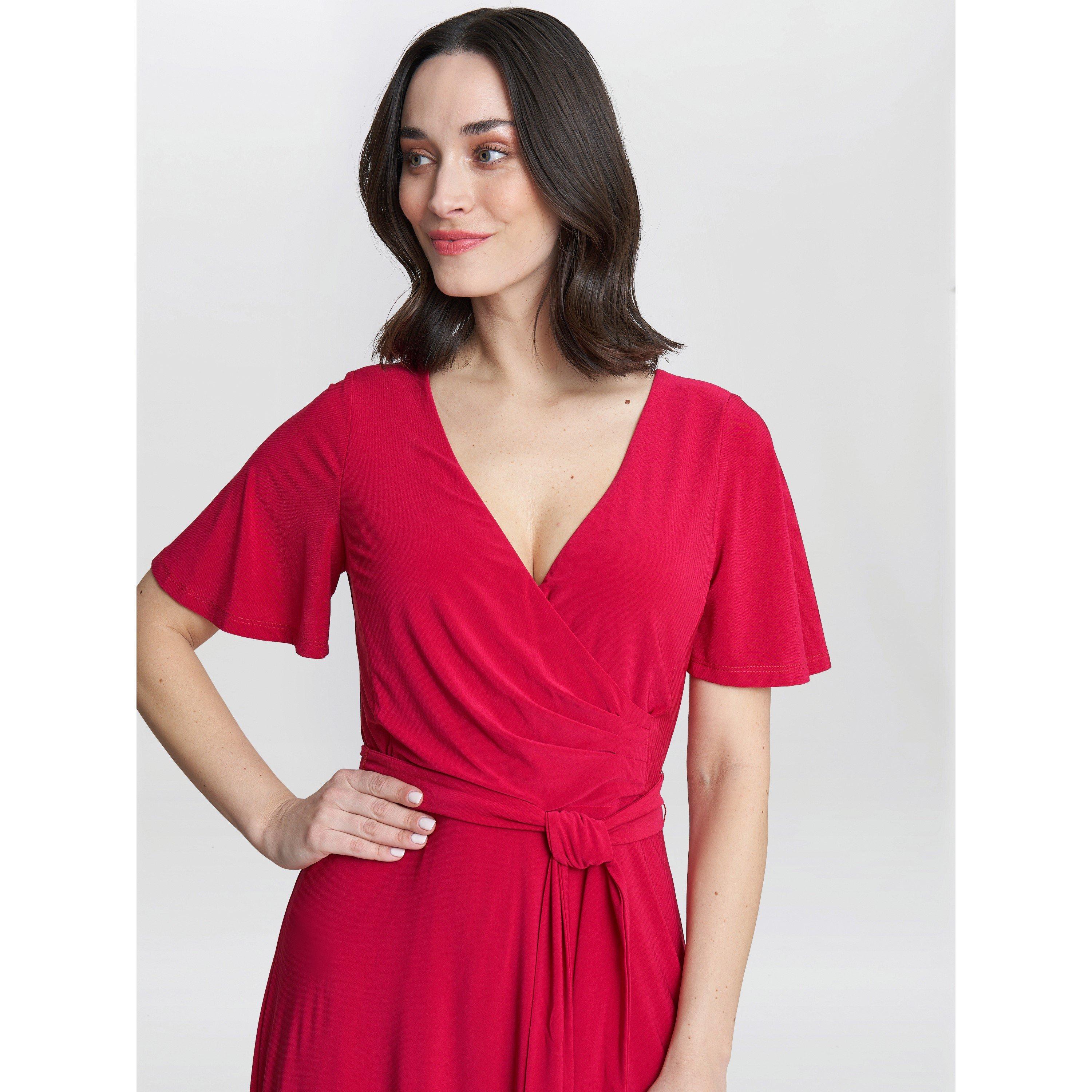 Magenta - Gina Bacconi - Donna Jersey Dress With Tie Belt - 5