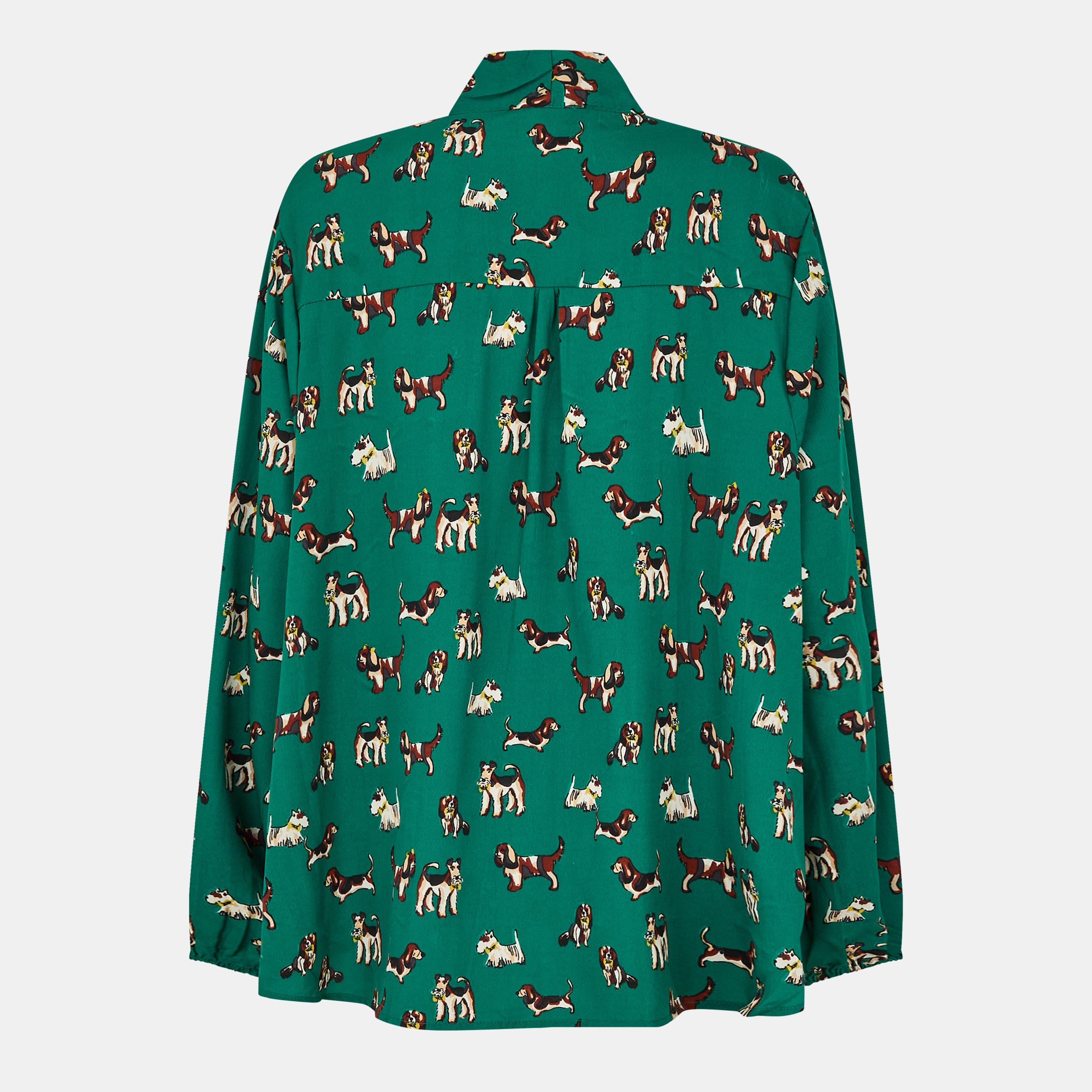 Green - Yumi - Green Dog Blouse - 2