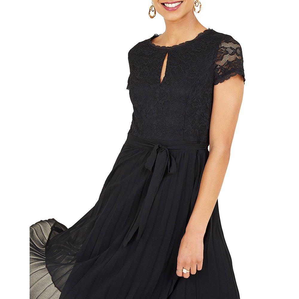 Black - Yumi - Black Lace Skater Dress - 2
