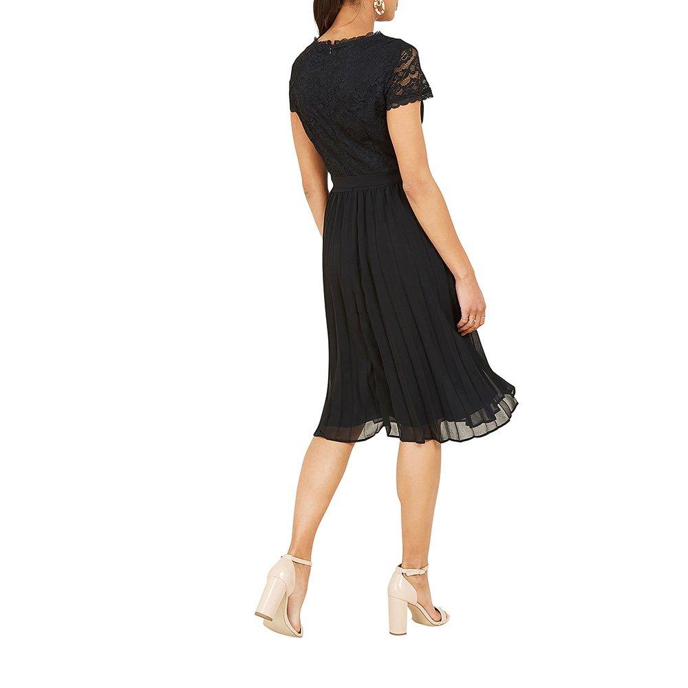 Black - Yumi - Black Lace Skater Dress - 3