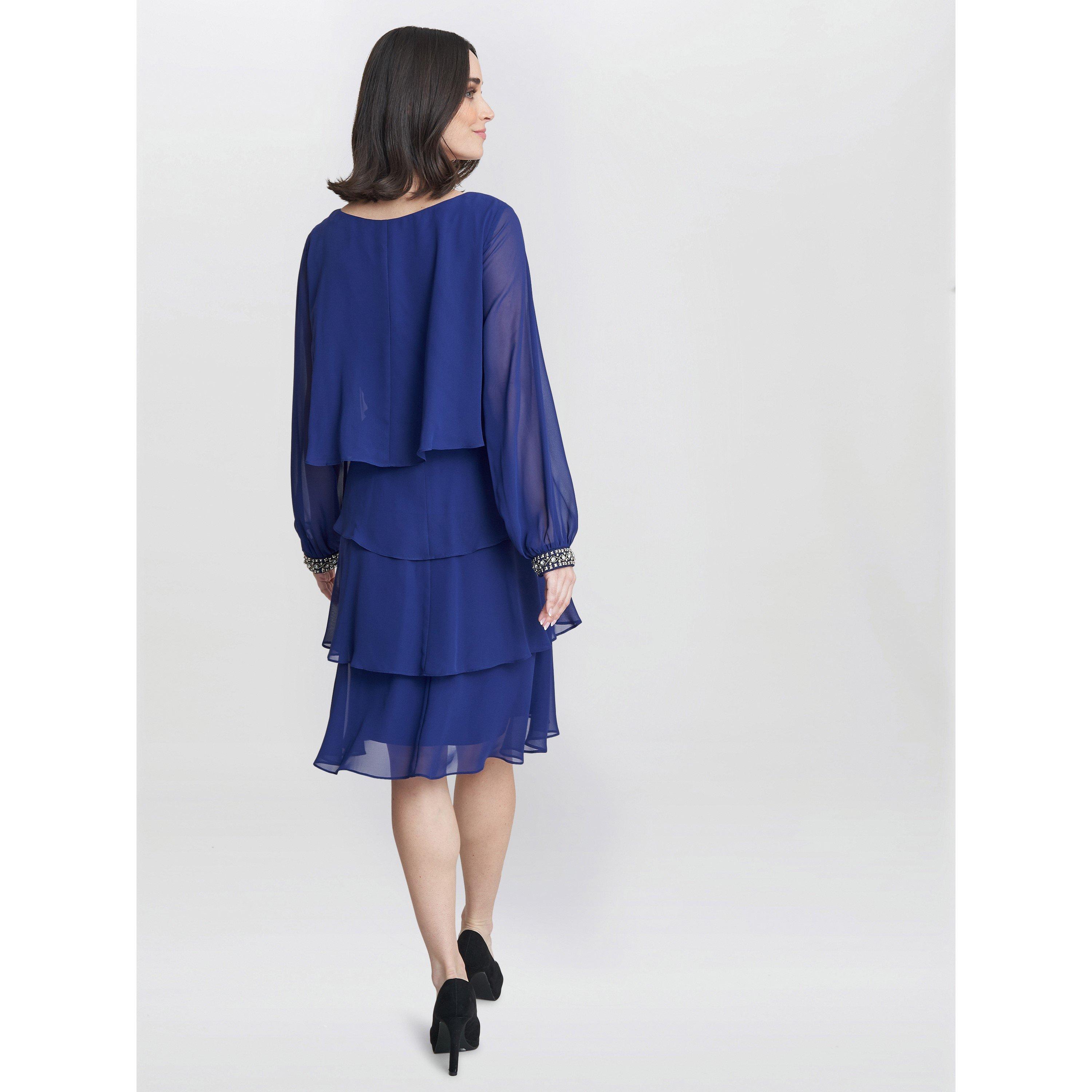 Iris - Gina Bacconi - Sakura Long Sleeved Tiered Dress - 2