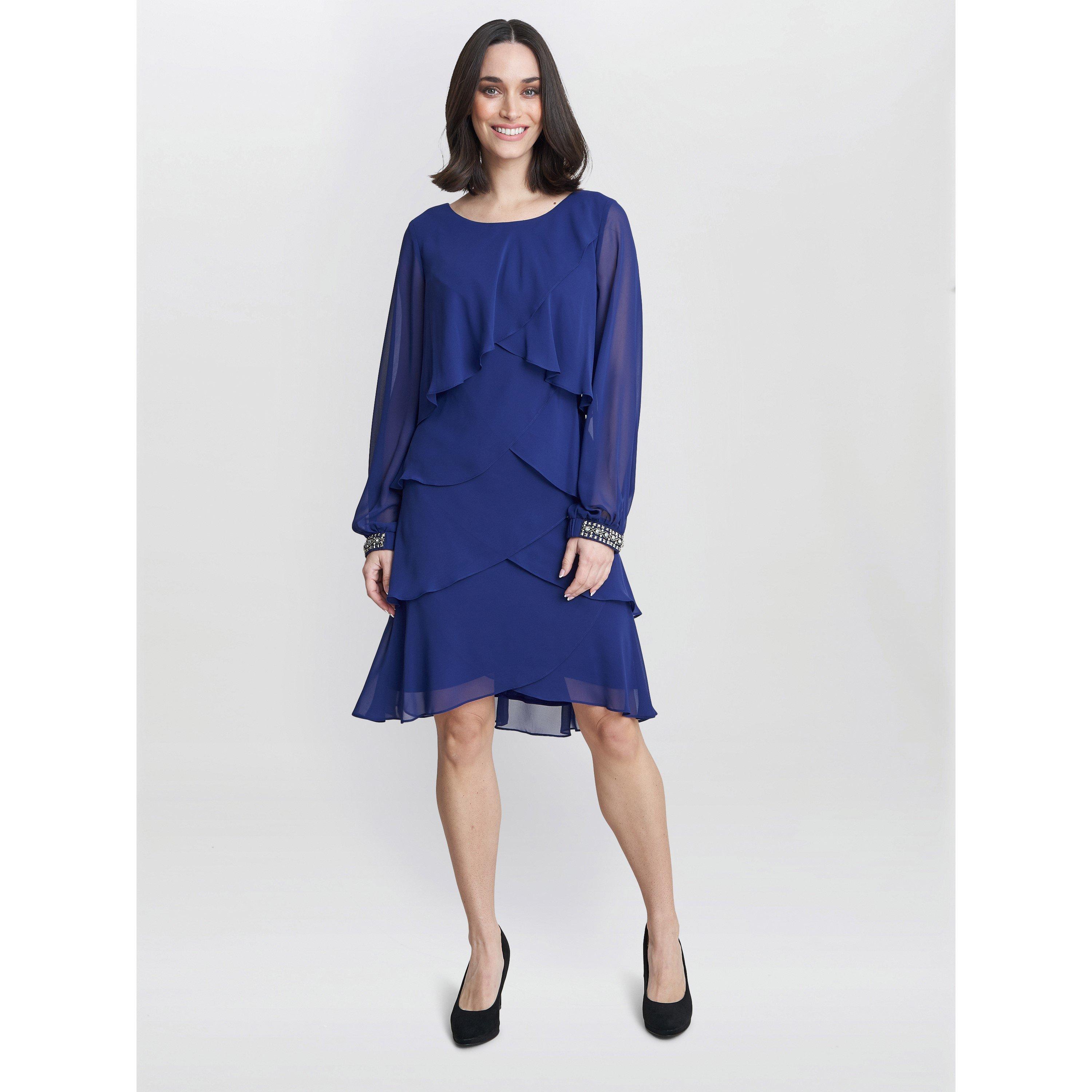 Iris - Gina Bacconi - Sakura Long Sleeved Tiered Dress - 3