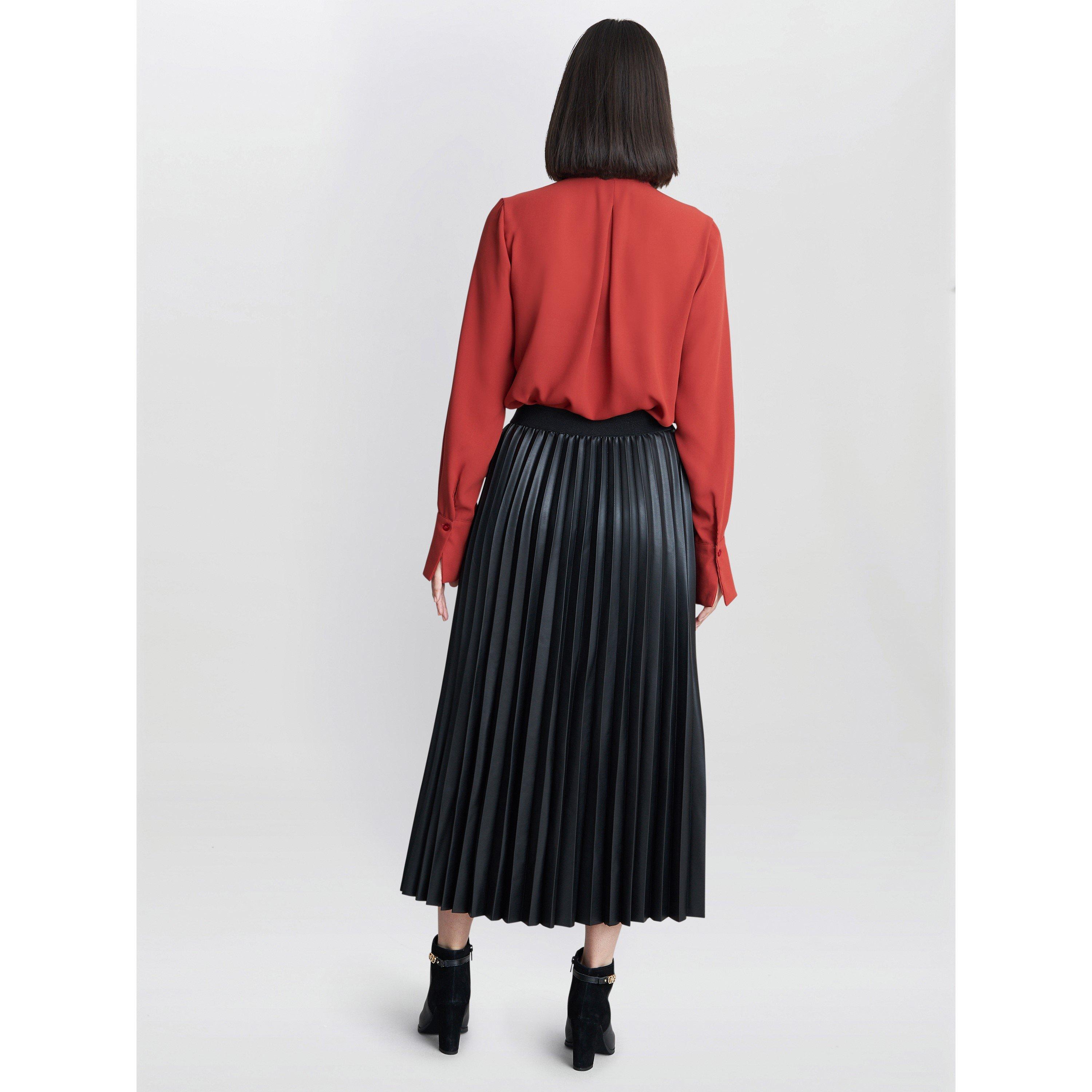 Rust - Gina Bacconi - Shelby Pussy Bow Blouse - 2