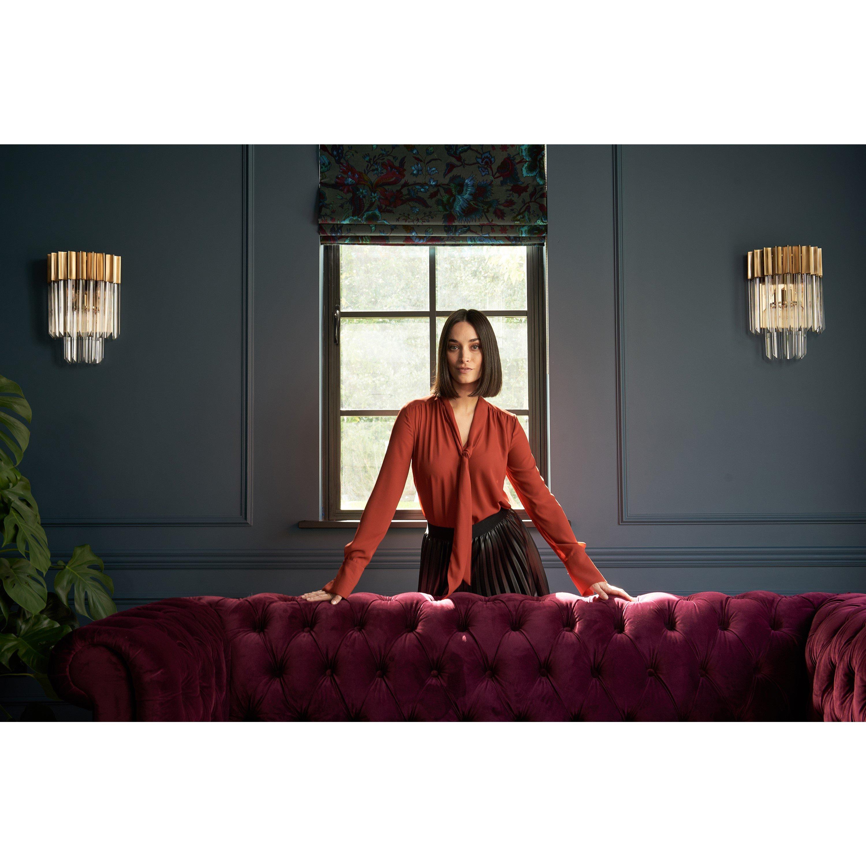 Rust - Gina Bacconi - Shelby Pussy Bow Blouse - 5