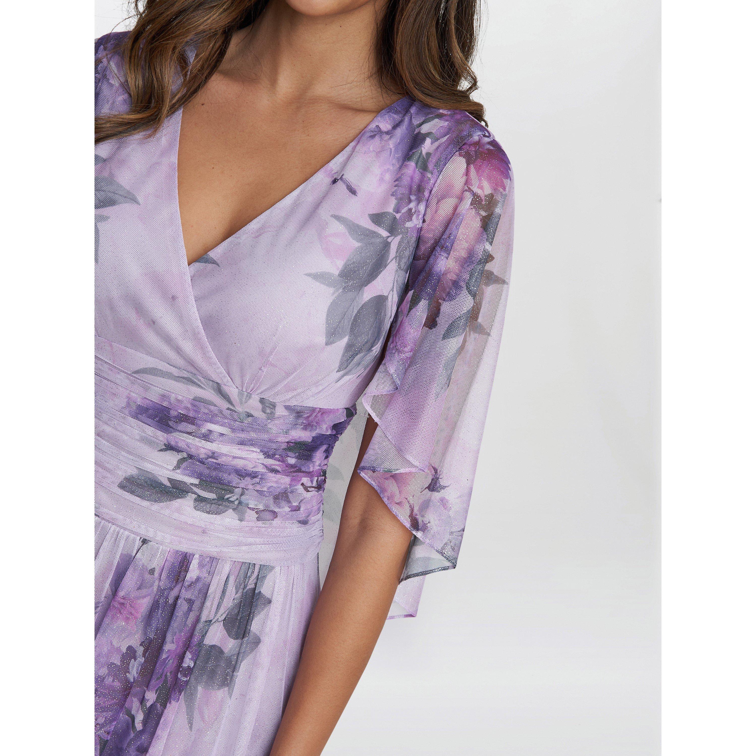 Blush - Gina Bacconi - Caroline Maxi Dress With Overlay Sleeves - 5