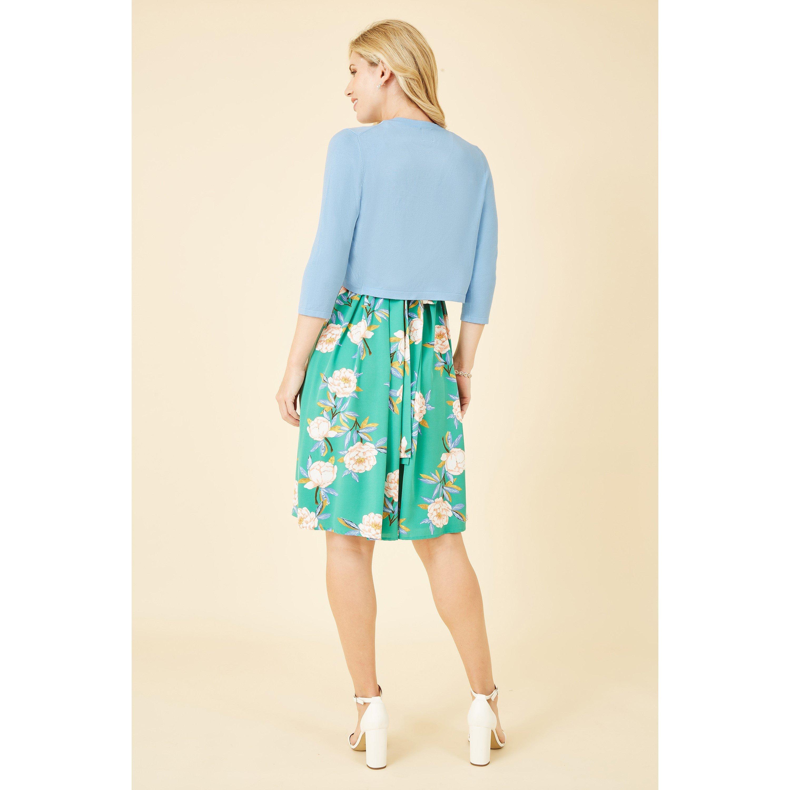 Blue - Yumi - Blue Knitted Curve Bolero - 3