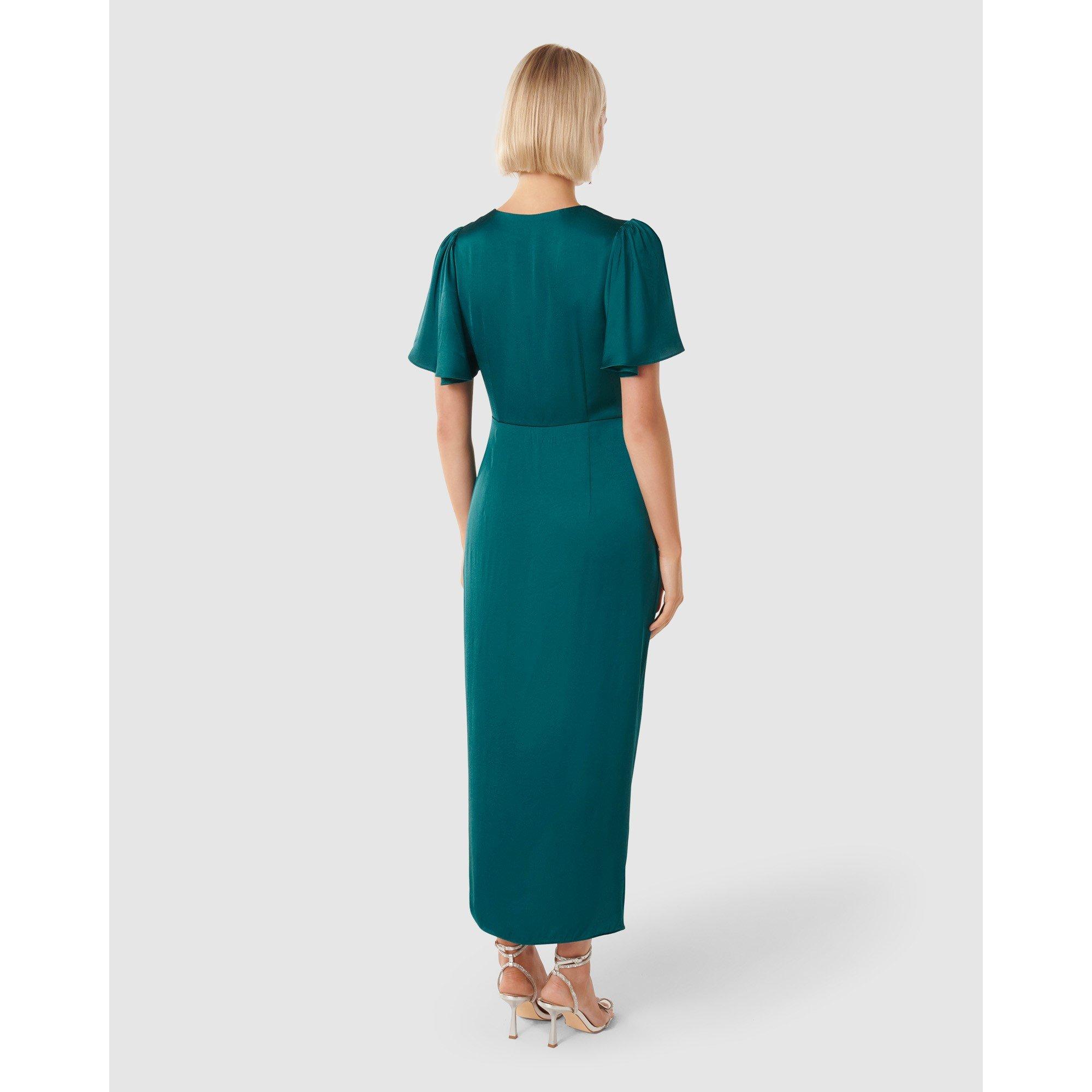 Classic Teal - Forever New - Estelle Flutter Sleeve Midi Dress - 4