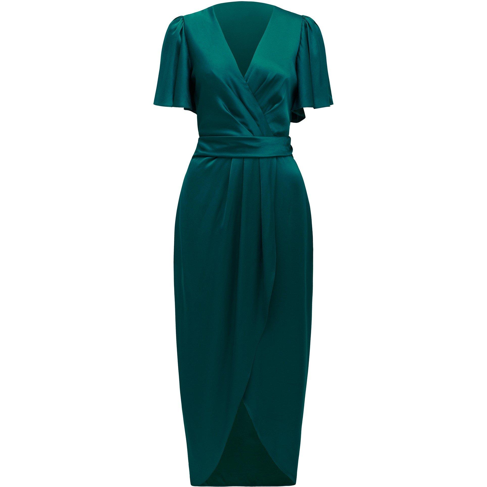 Classic Teal - Forever New - Estelle Flutter Sleeve Midi Dress - 5