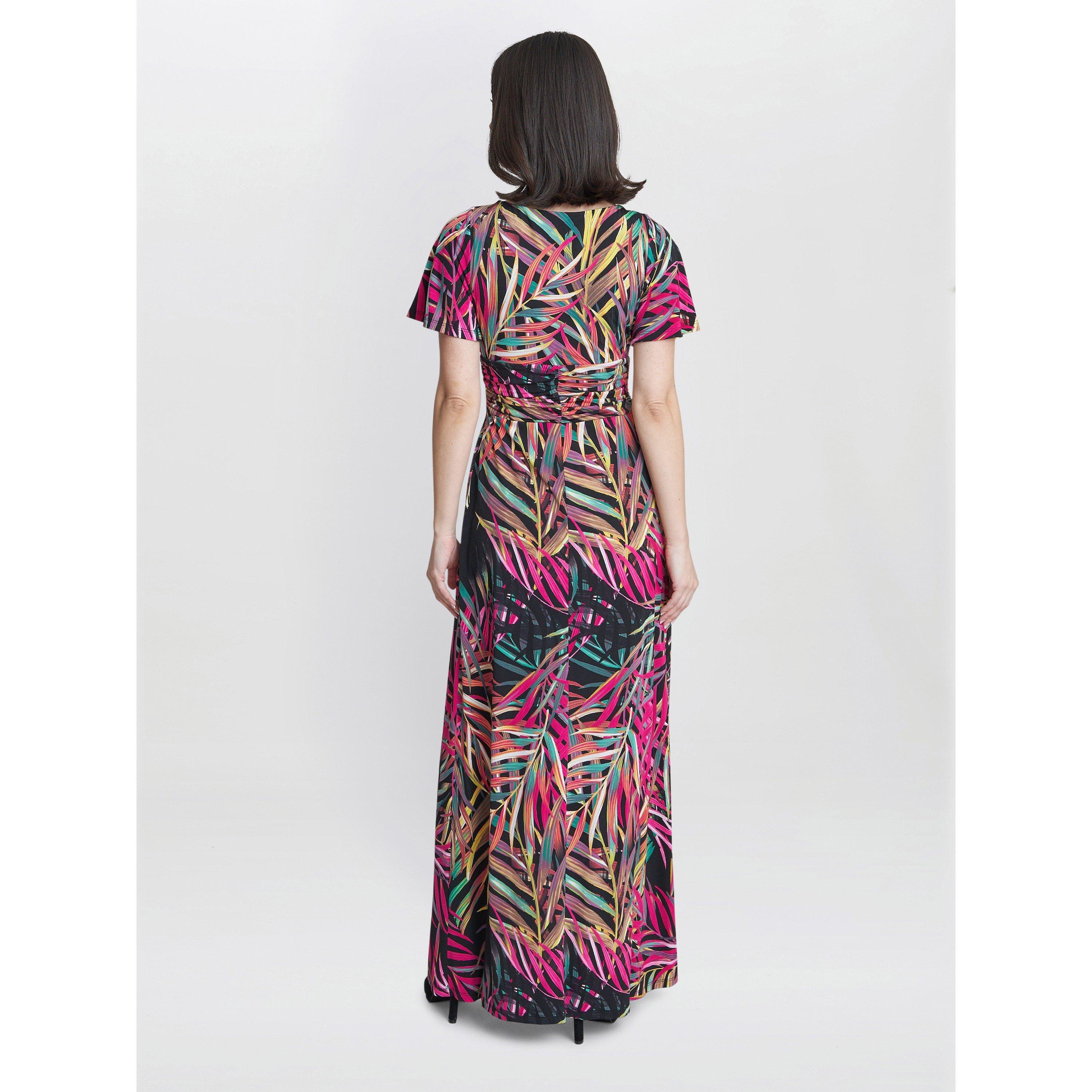 Black / Fuschia - Gina Bacconi - Felicity Jersey Maxi Dress - 2