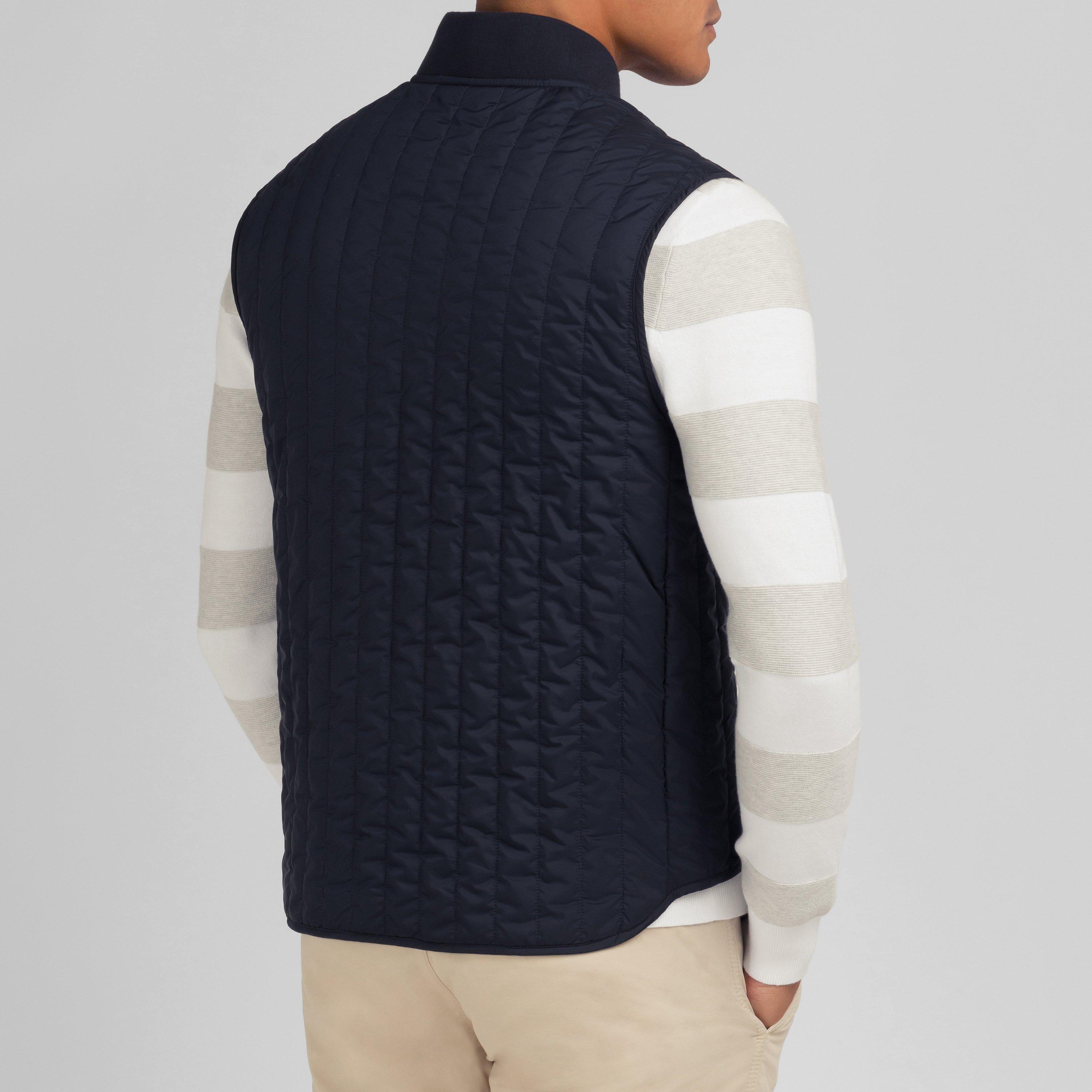 Blf - Eden Park - Men's Navy Blue Water-Repellent Sleeveless Puffa Jacket - 3