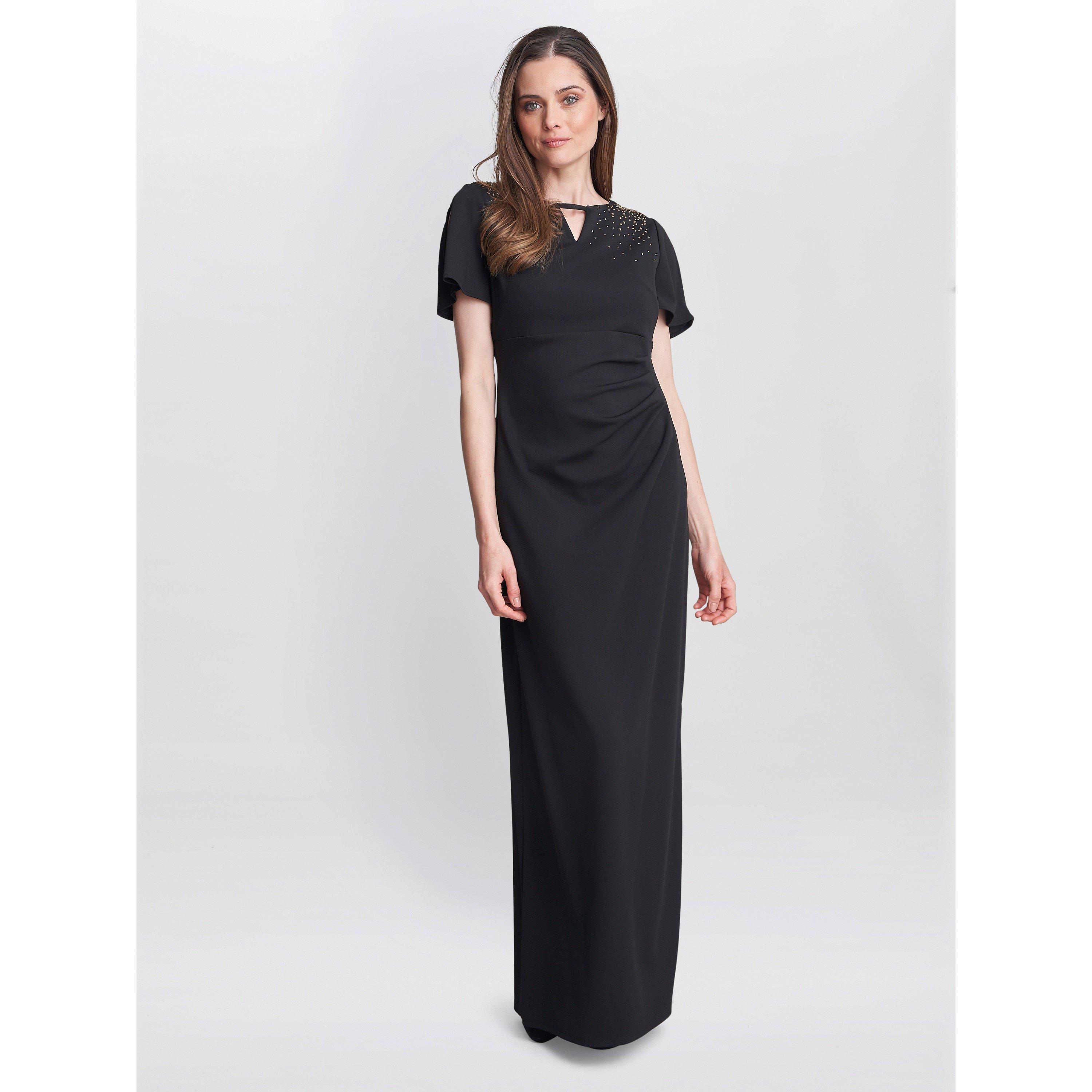 Gina Bacconi Women's Betsy Maxi Dress With Keyhole Neck - Black - 18