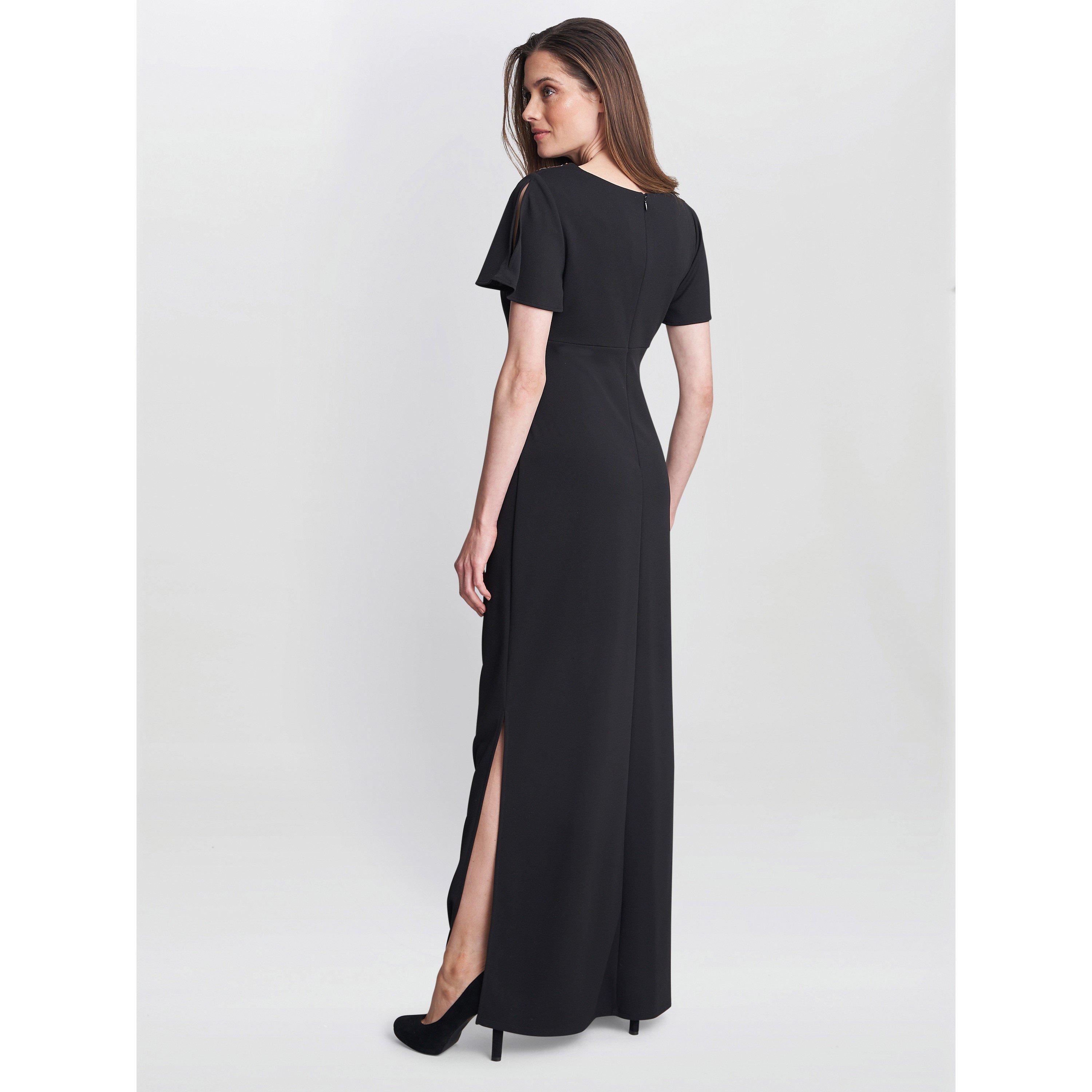 Black - Gina Bacconi - Betsy Maxi Dress With Keyhole Neck - 2